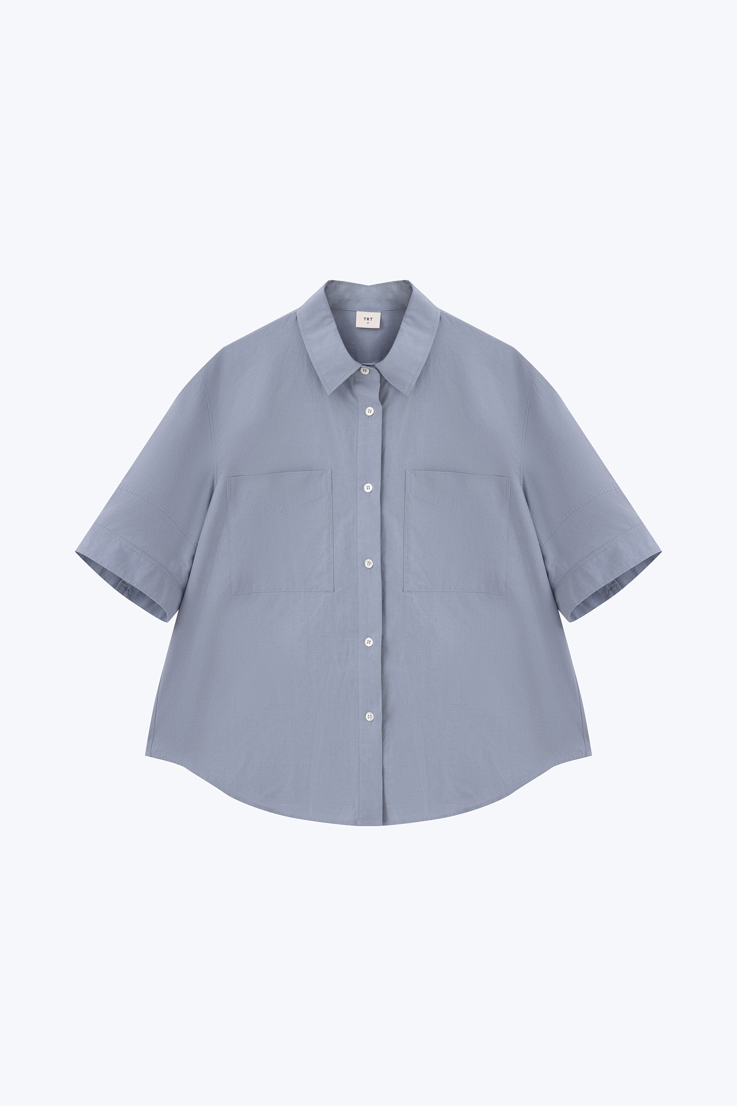 Patch Pocket Blouse - Grey Blue