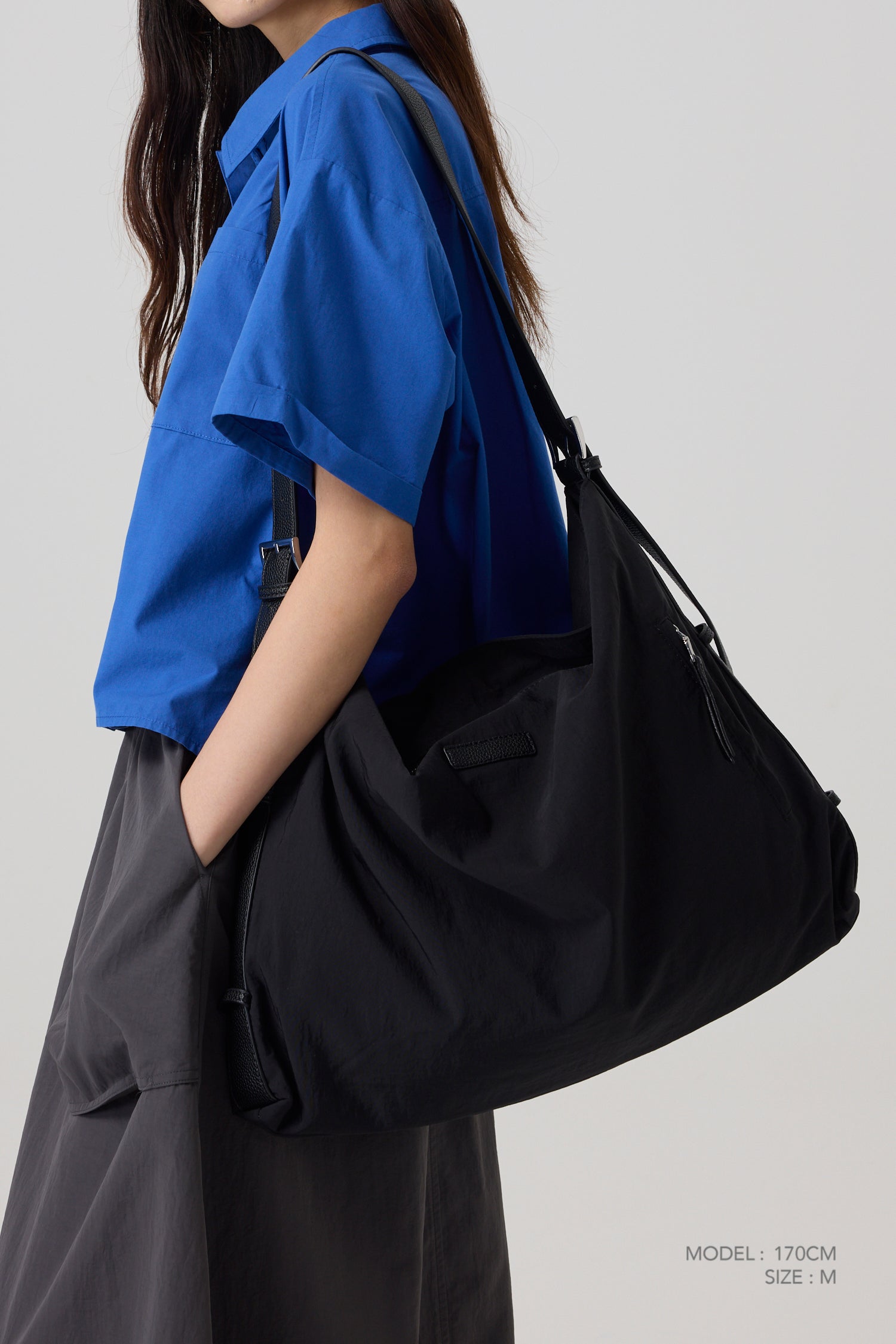Asymmetric Hem Blouse - Cobalt