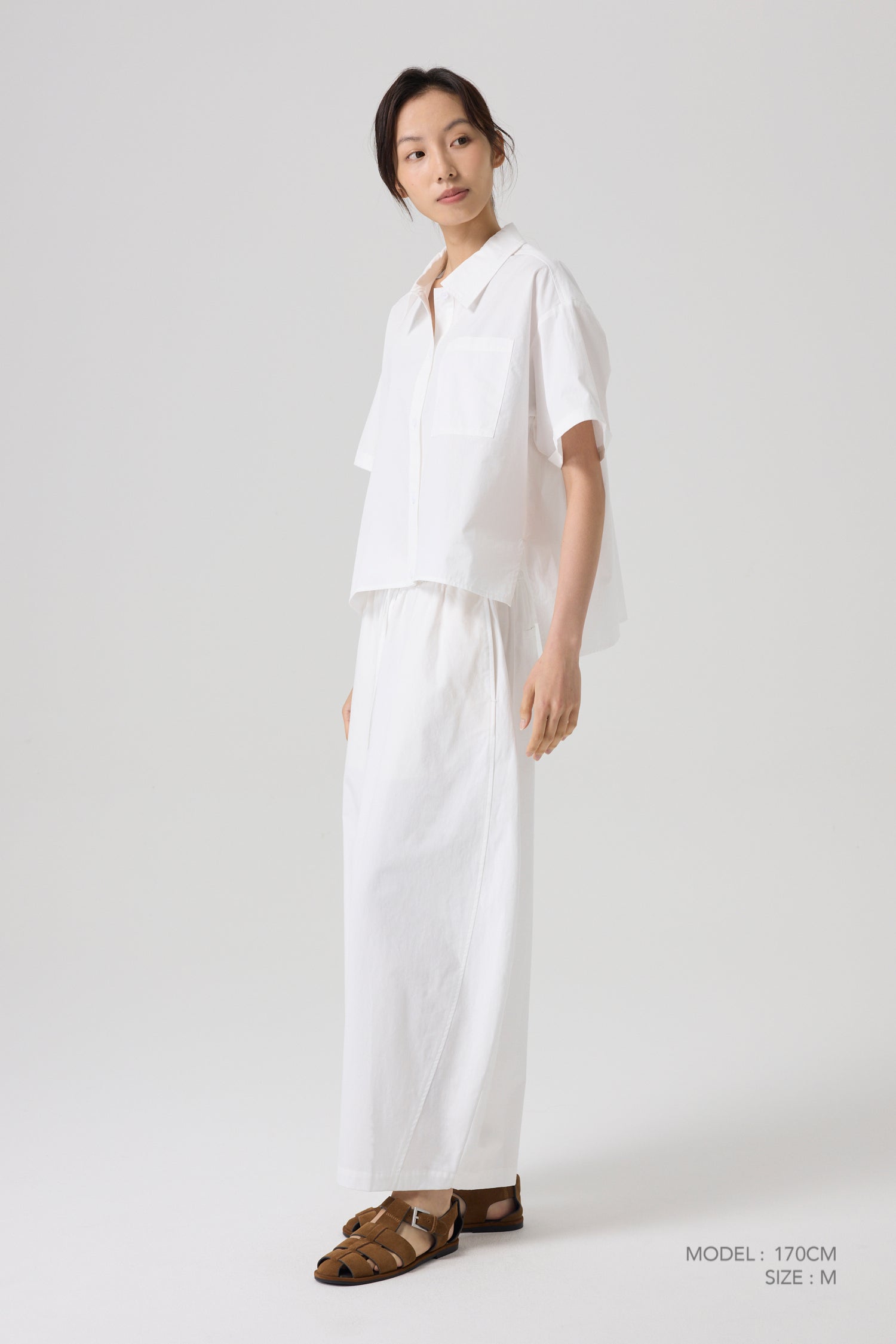 Asymmetric Hem Blouse - White