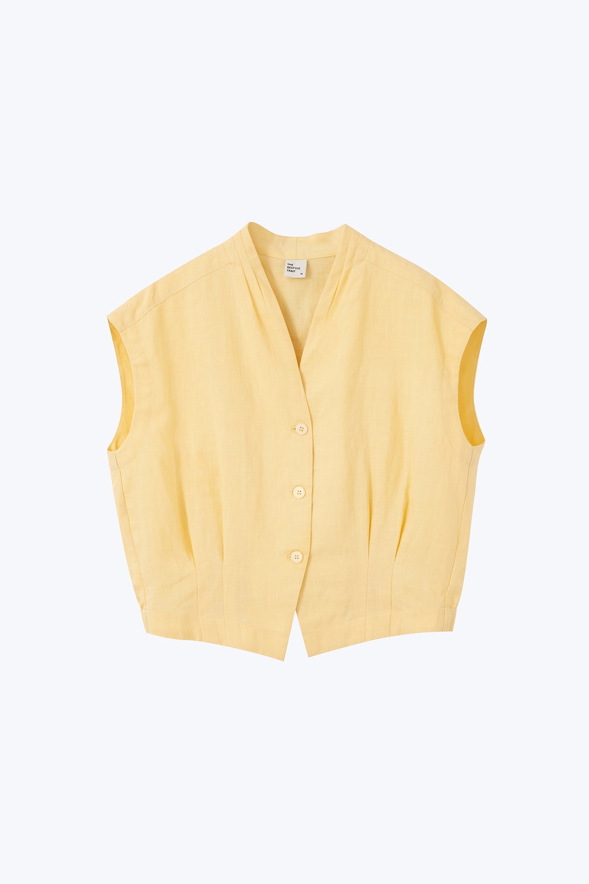 Front Button Vest - Canary