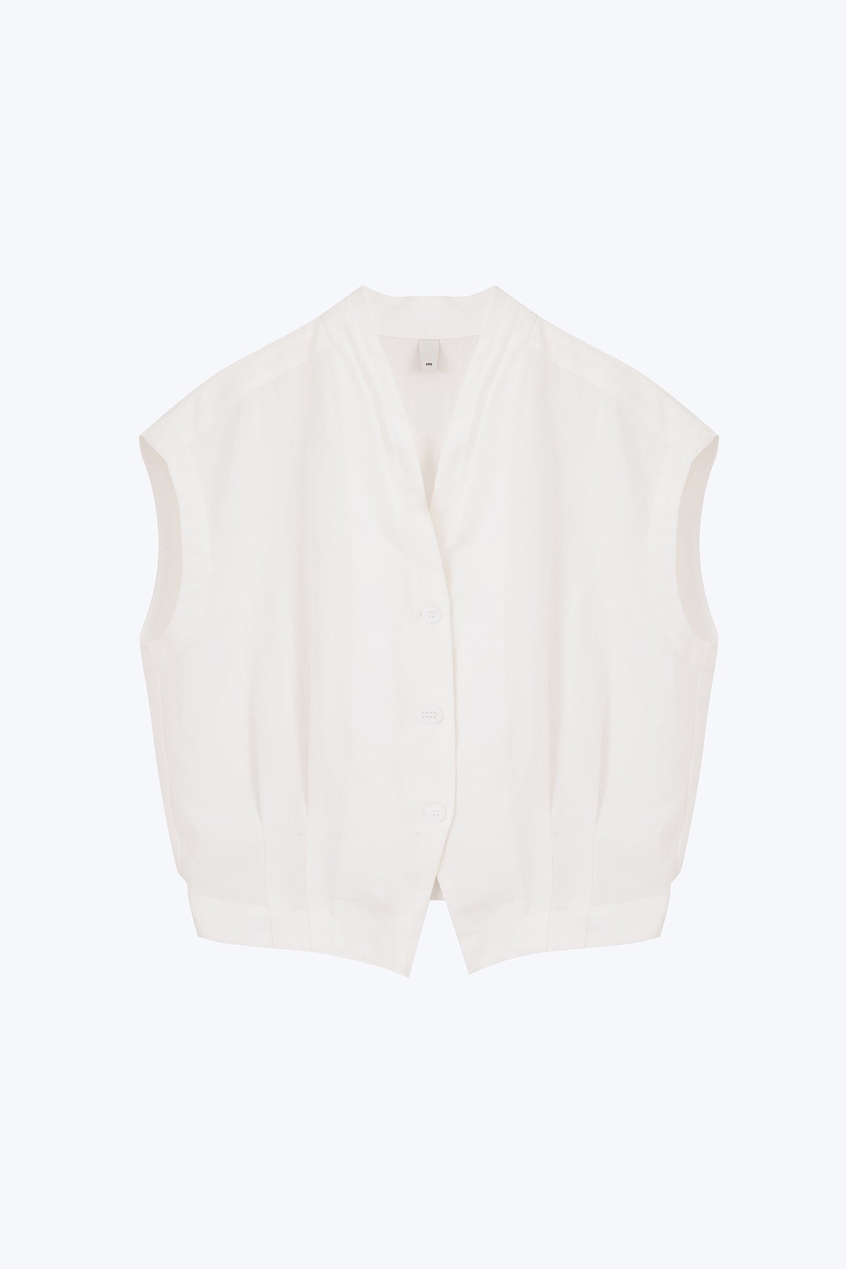 Front Button Vest - Cream