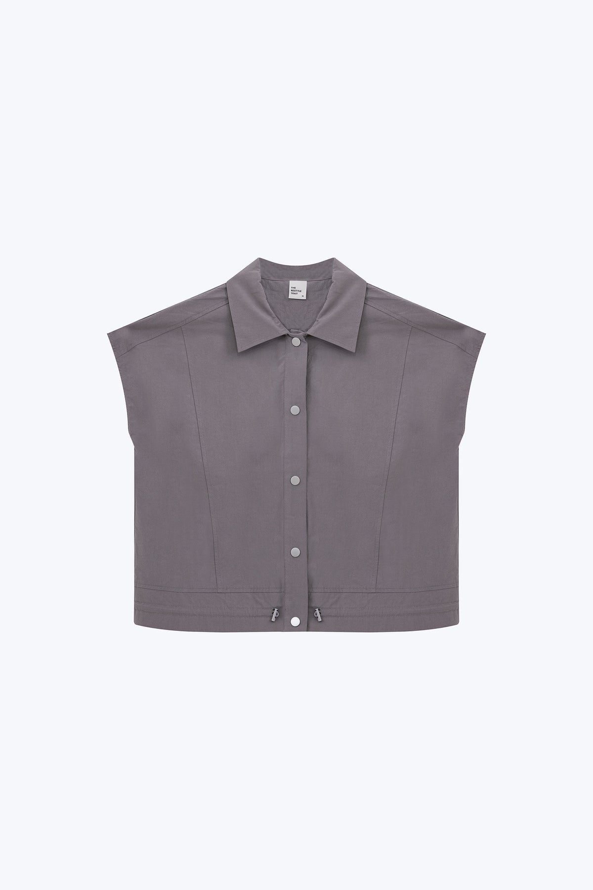 Drawcord Blouse - Charcoal