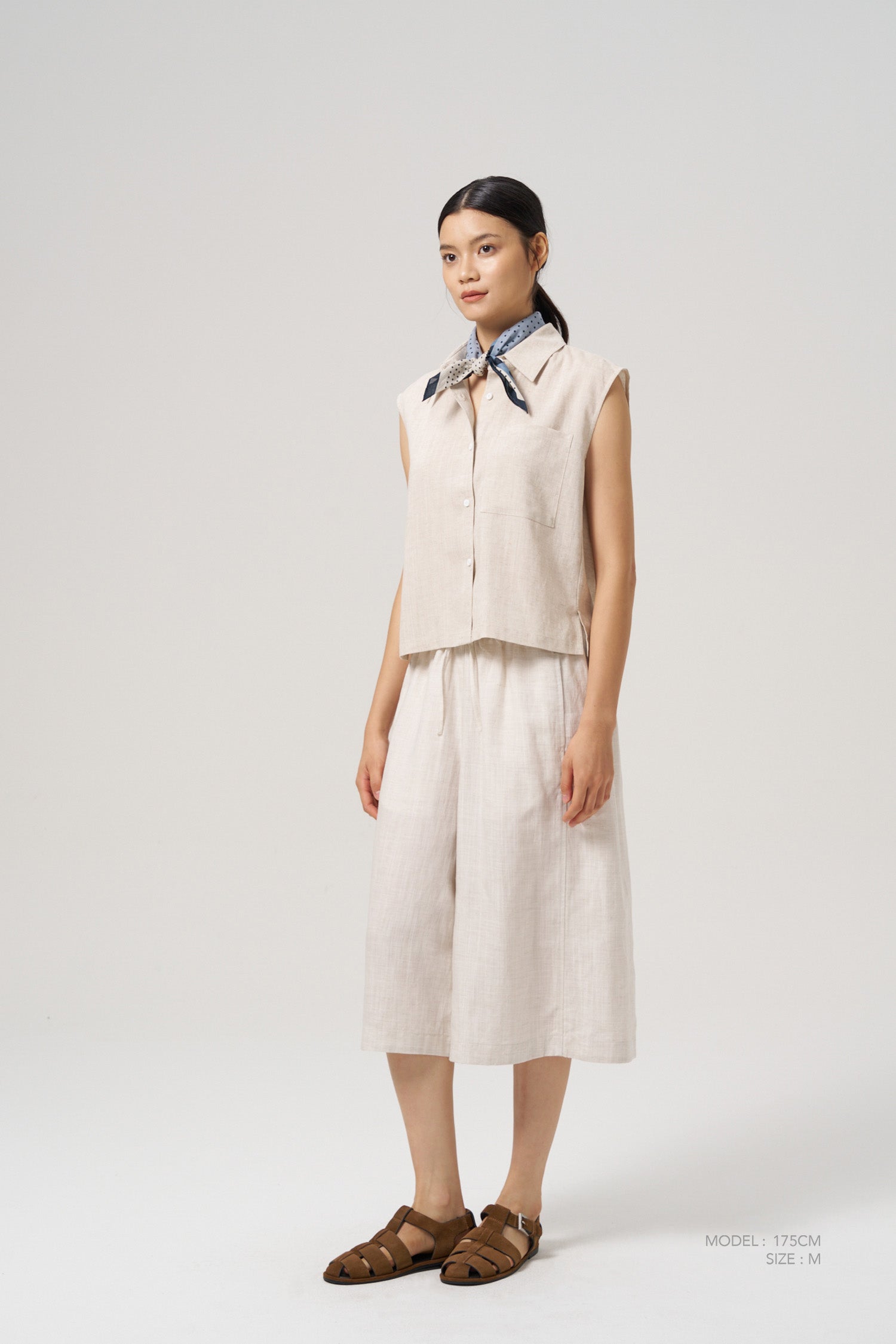 Boxy Sleeveless Blouse - Ecru