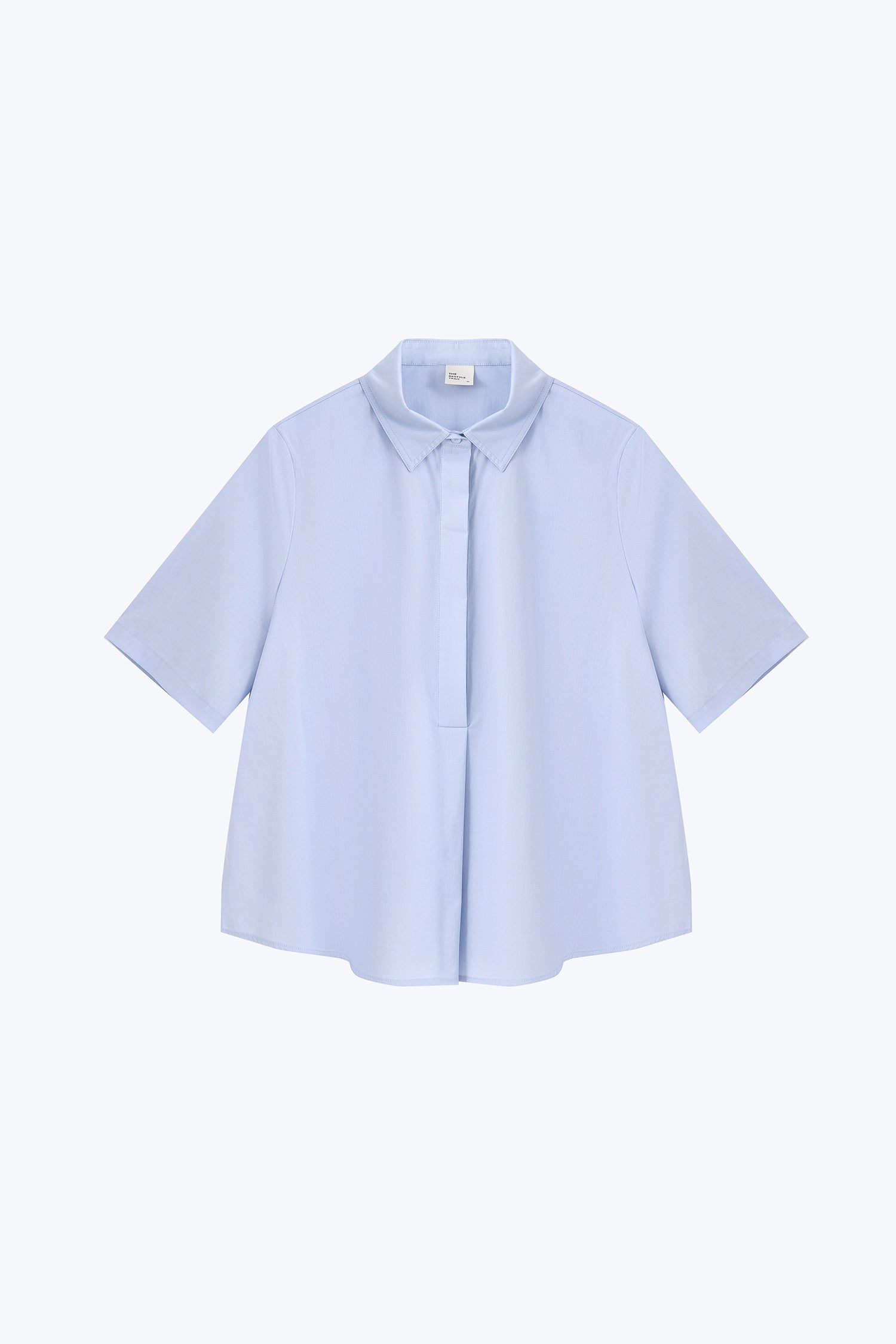 Half Placket Blouse - Sky Blue