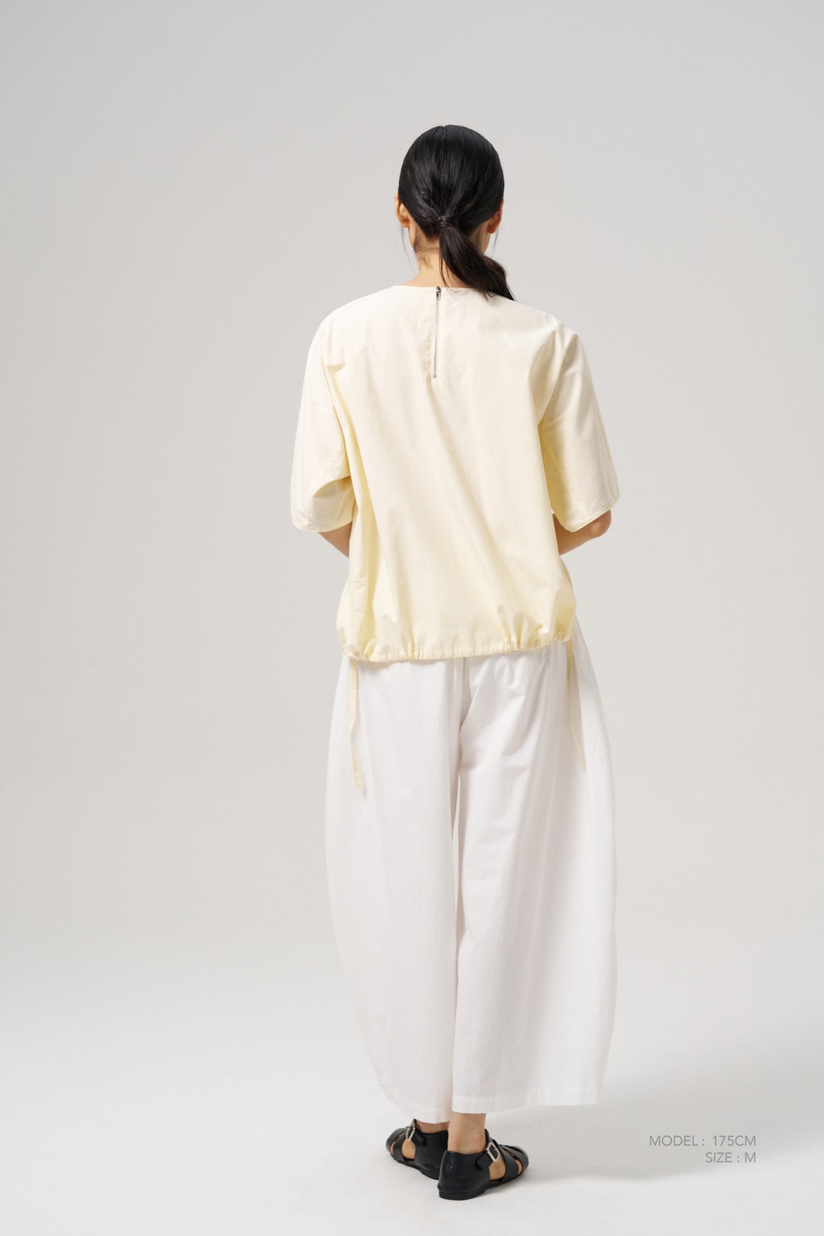 Front Zip Blouse - Beige
