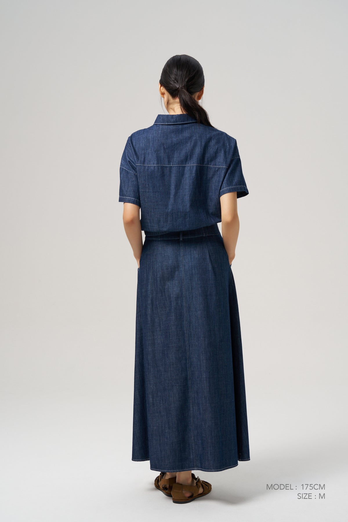 Patch Pocket Blouse - Dark Denim