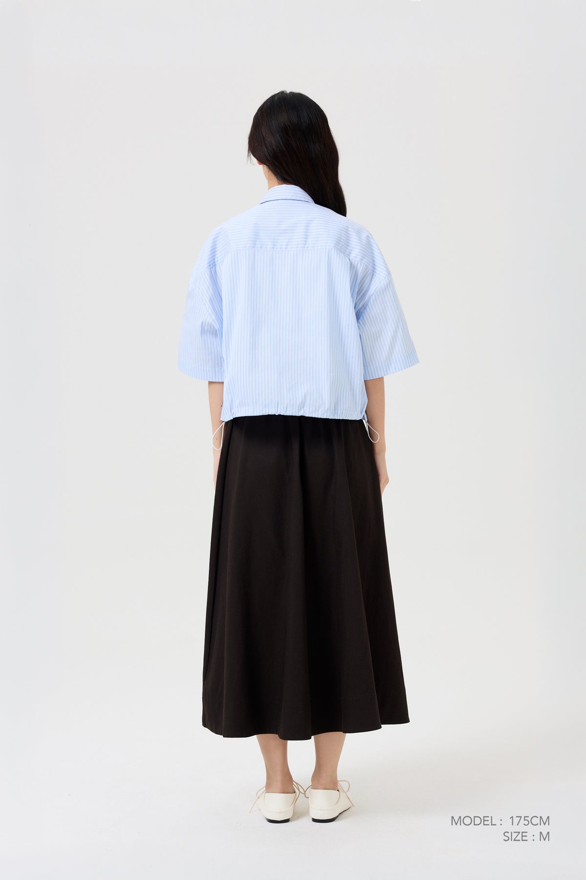 Boxy Striped Blouse - Sky Blue Stripes