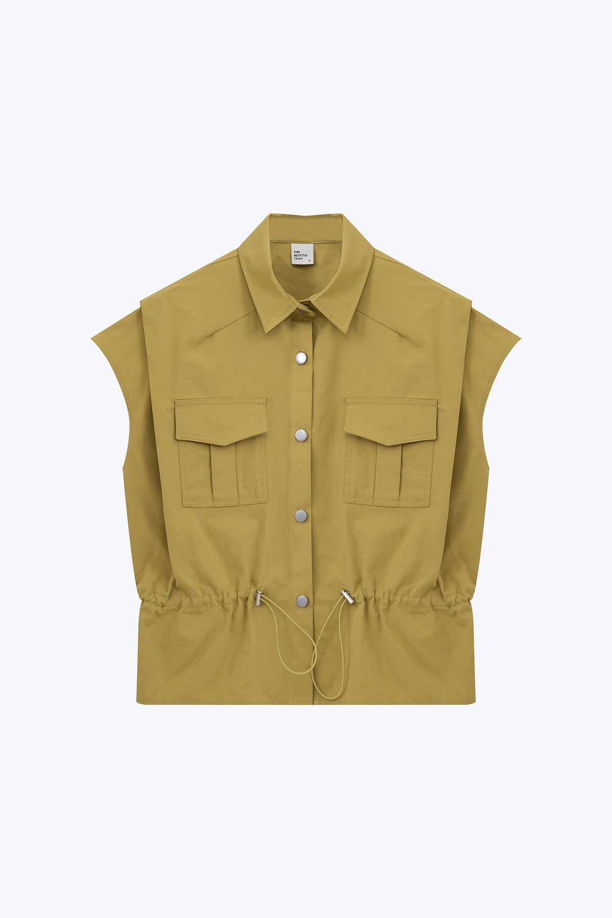 Drawcord Blouse - Olive