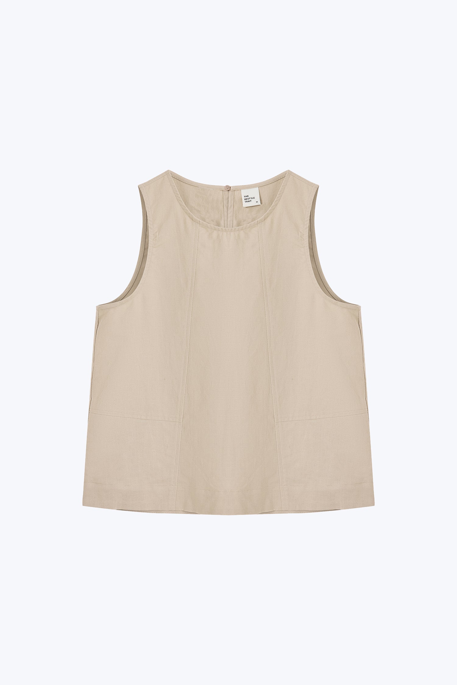 Sleeveless Panelled Blouse - Khaki