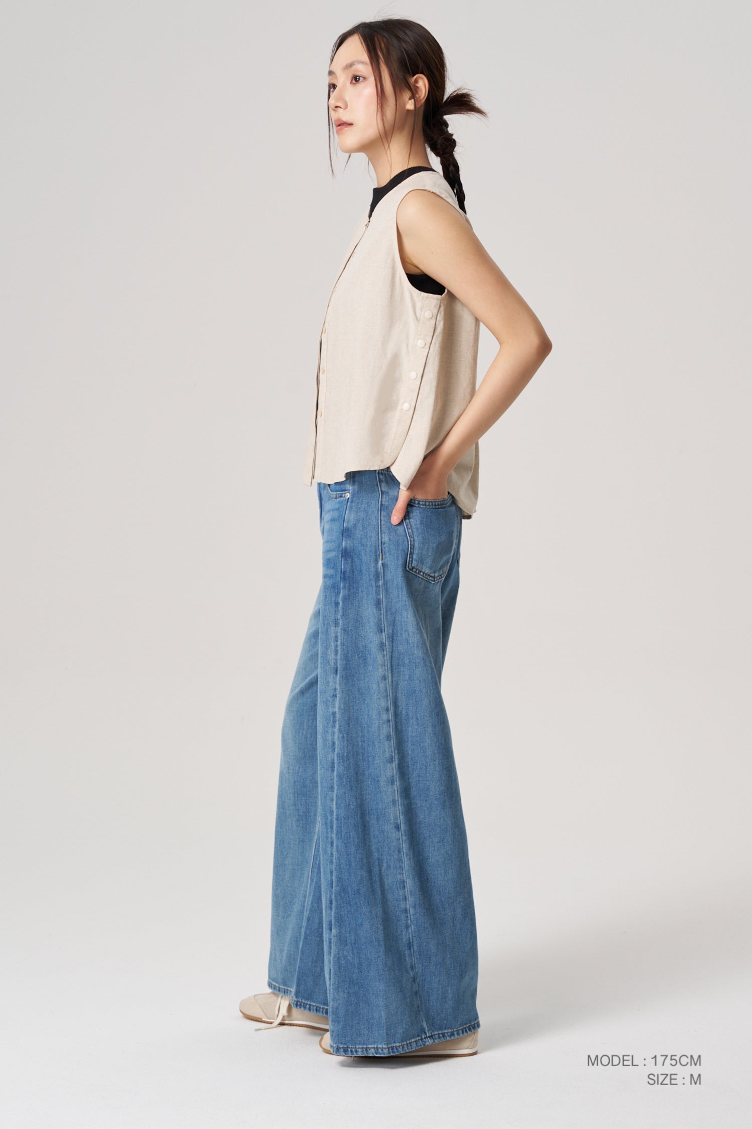 Snap Button Blouse - Ecru