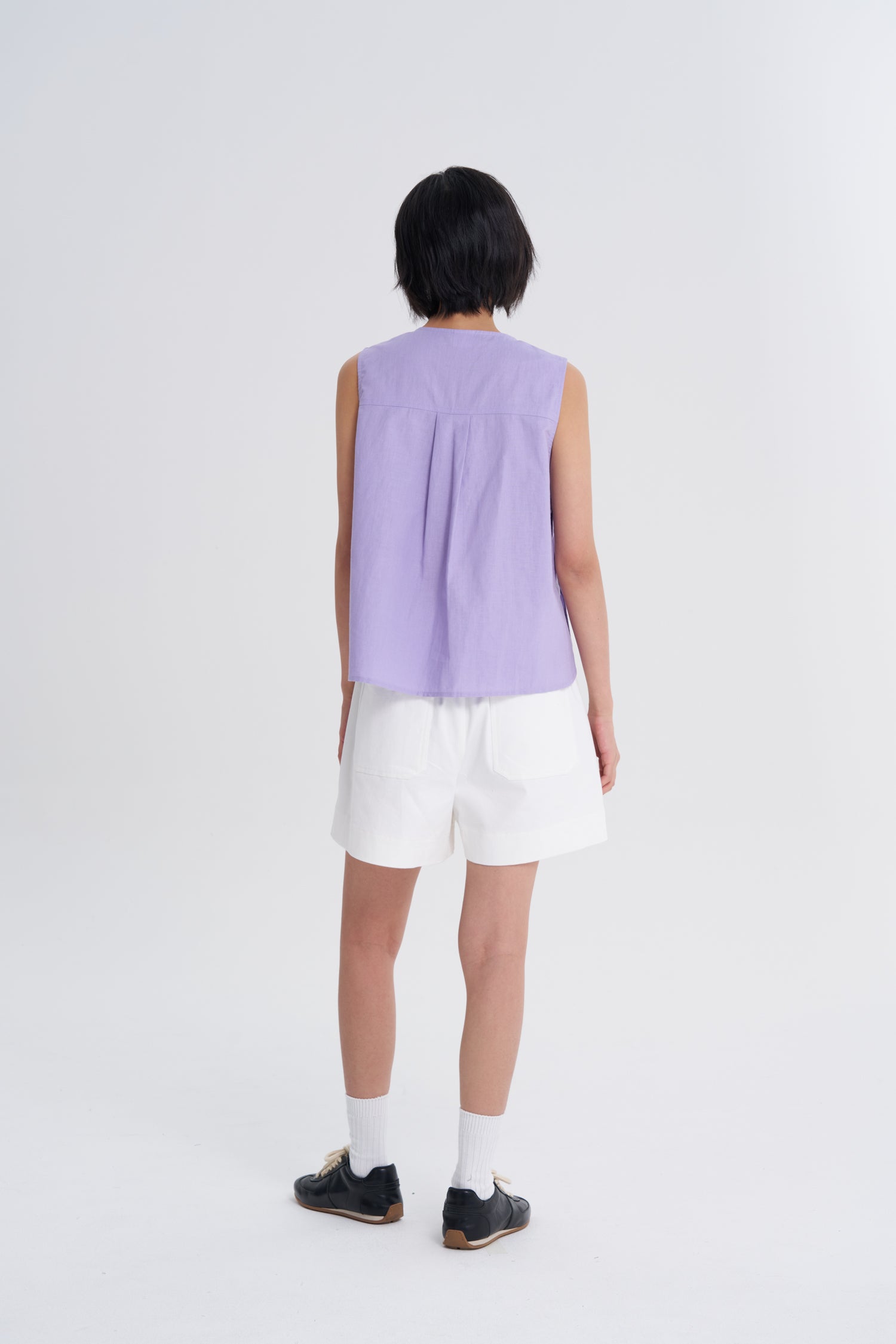 Snap Button Blouse - Lavendar