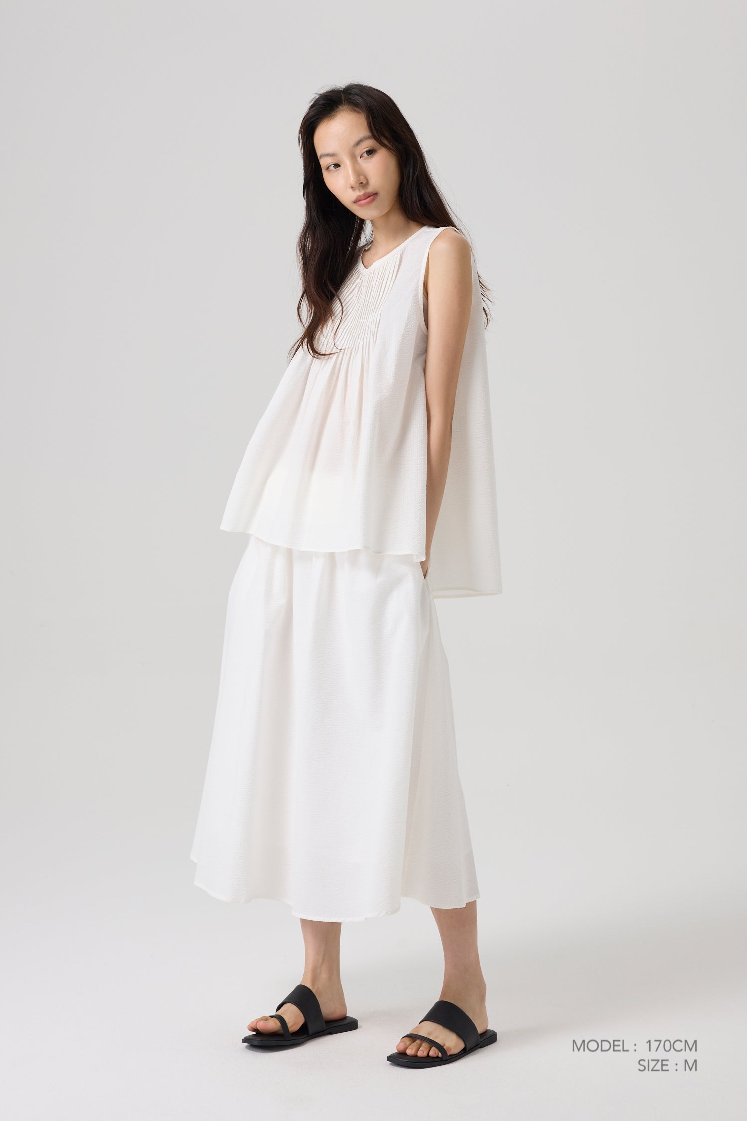 Pintuck Collar Blouse - Cream