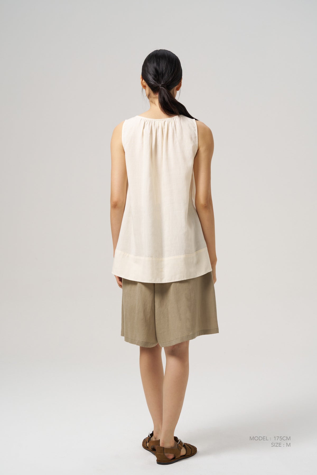 Front Pleats Blouse - Beige