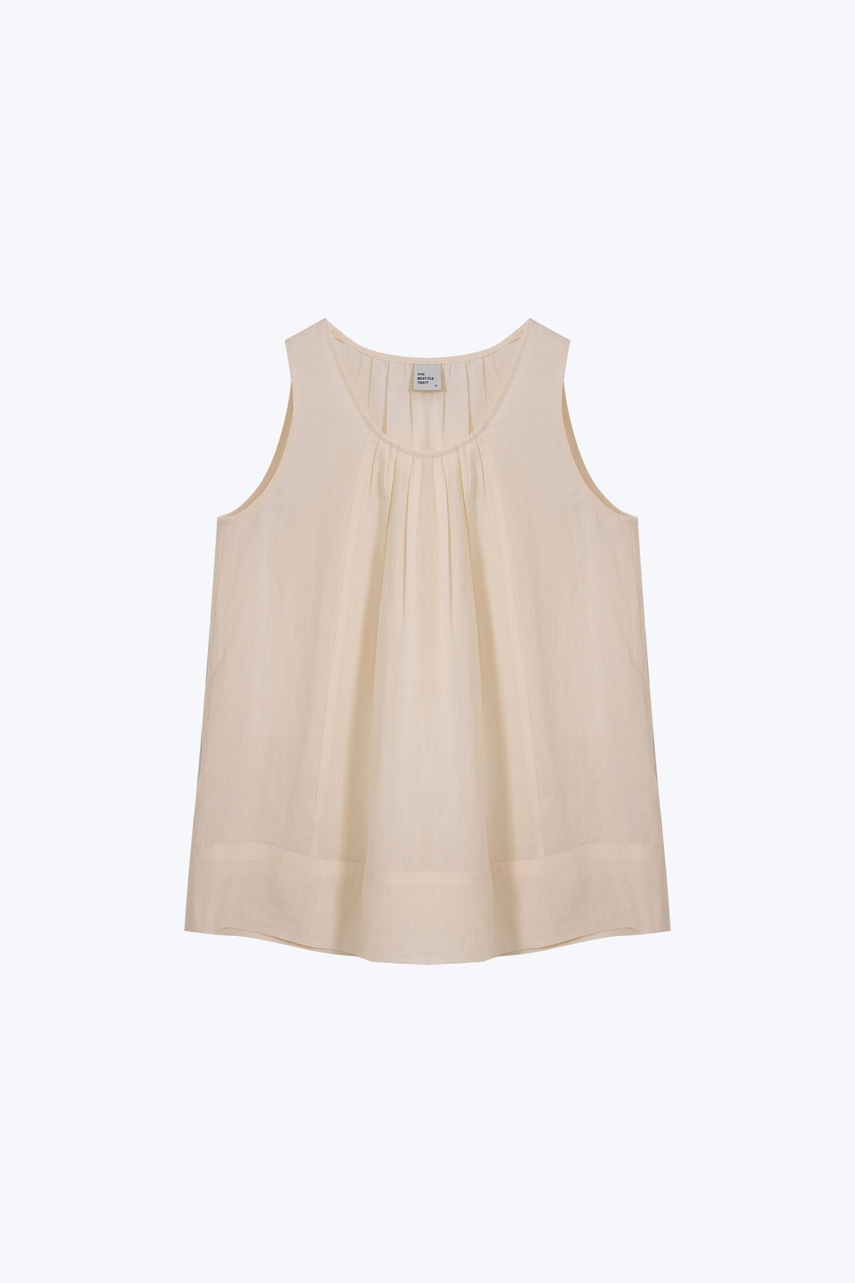 Front Pleats Blouse - Beige