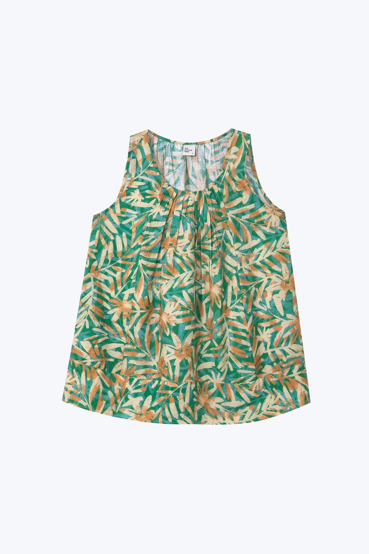 Floral Sleeveless Blouse - Floral Green
