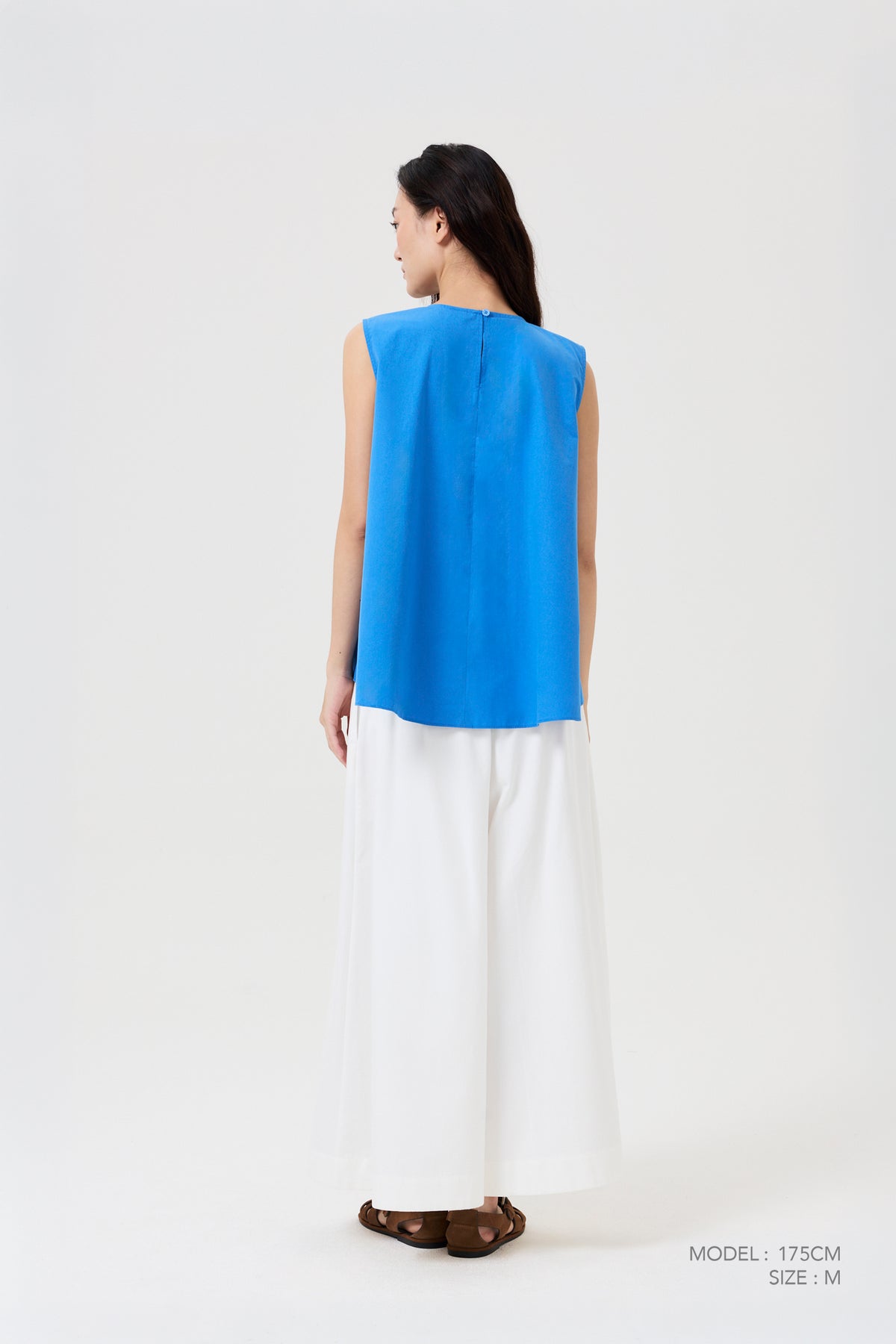 Sleeveless Drape Blouse - Cobalt