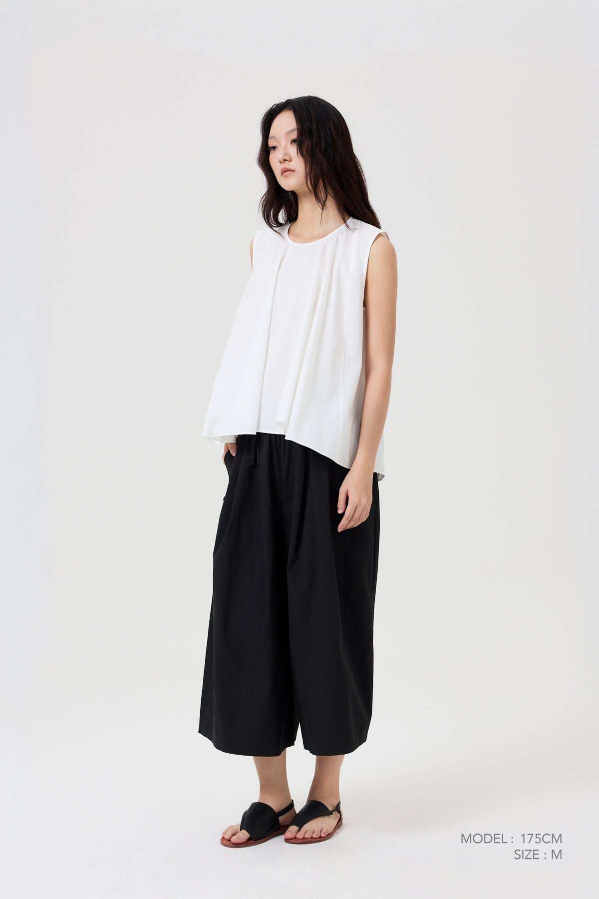 Sleeveless Drape Blouse - Cream