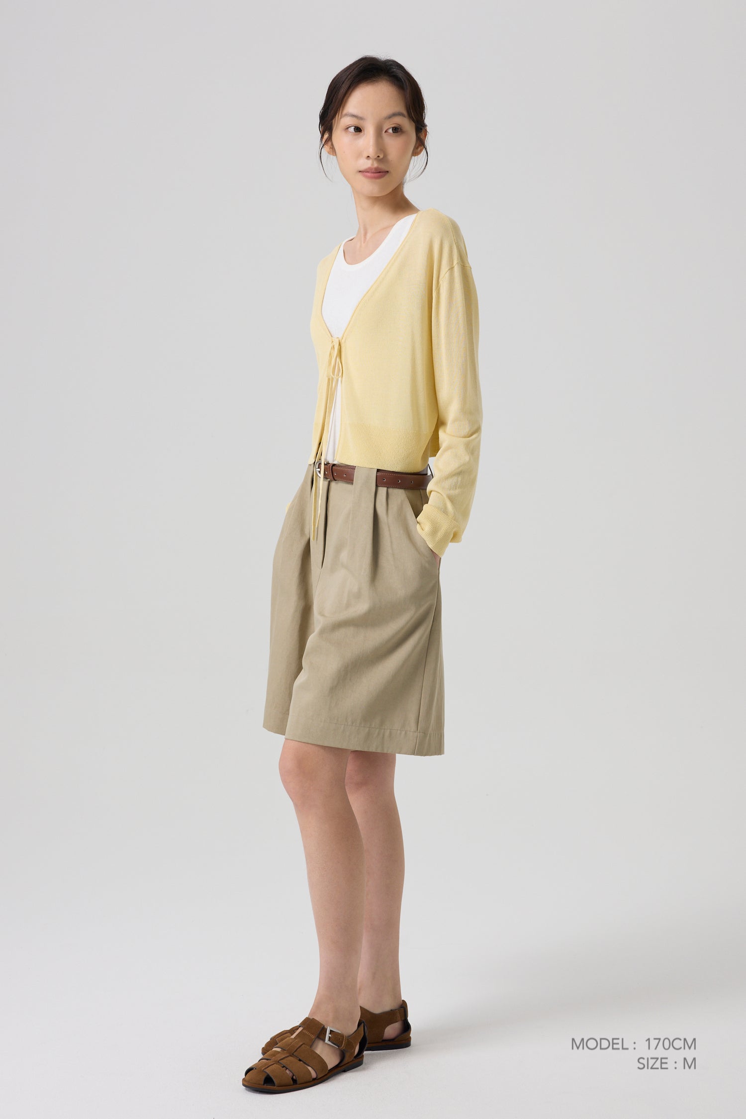 Front Bow Cardigan - Canary
