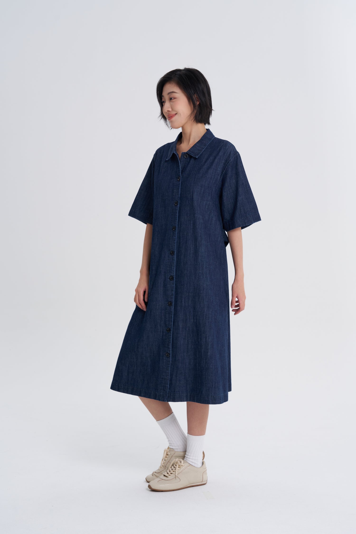 Denim Shirtdress - Dark Denim