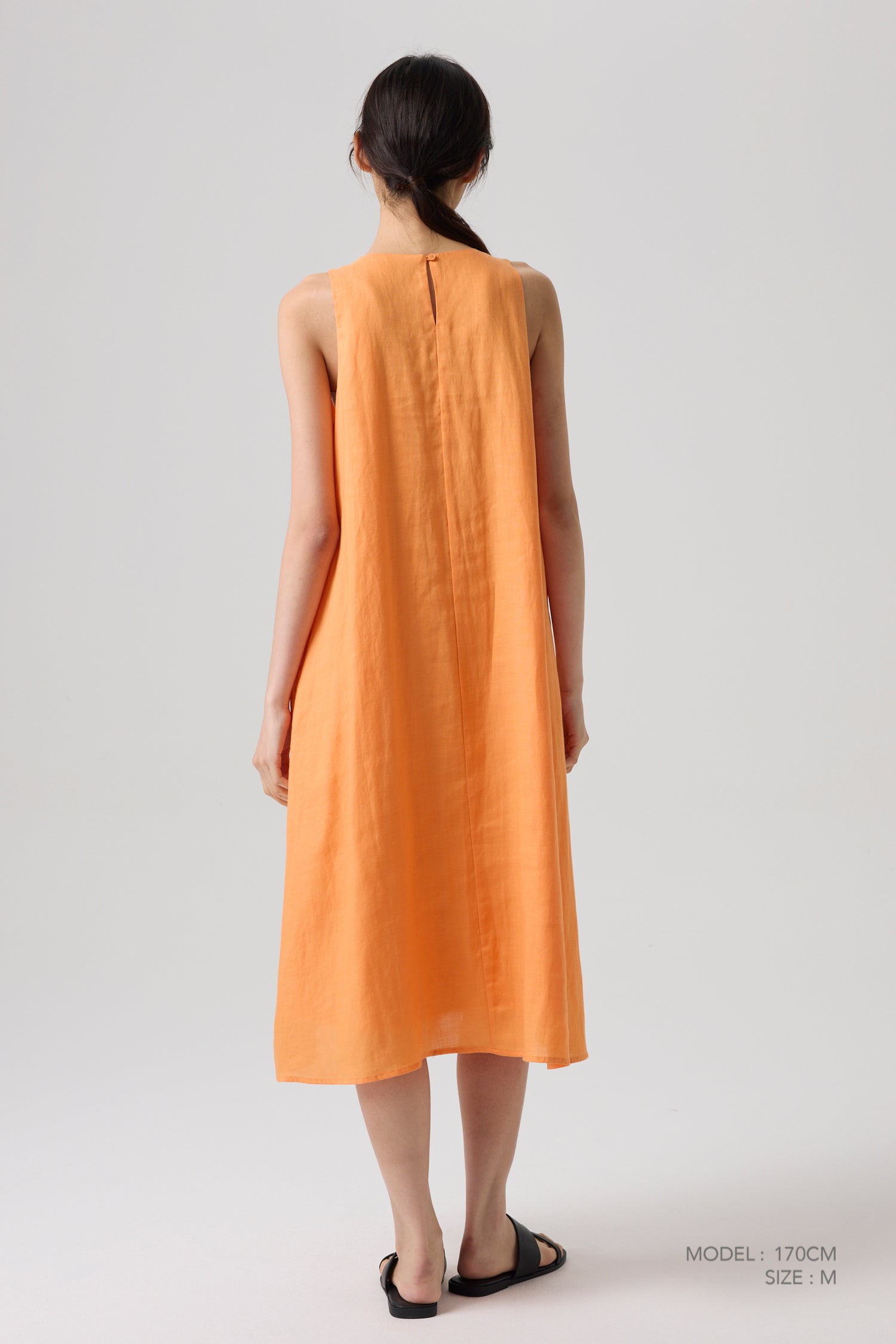 Sleeveless Panel Dress - Orange