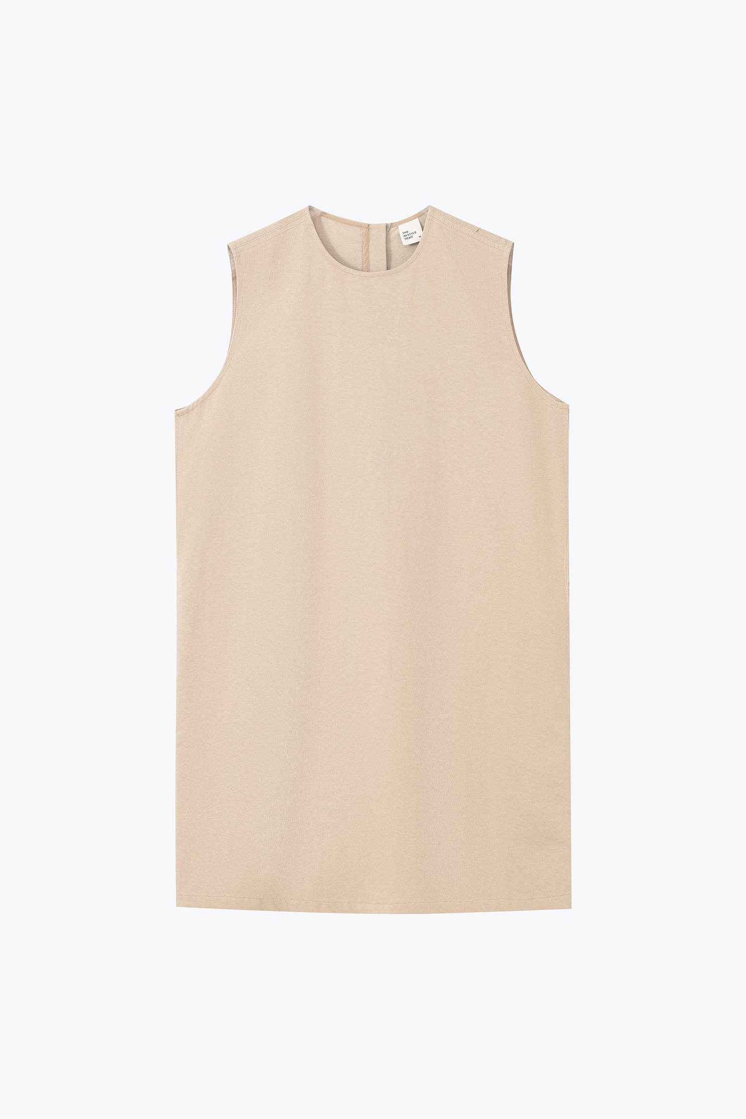 A-line Sleeveless Dress - Khaki Brown