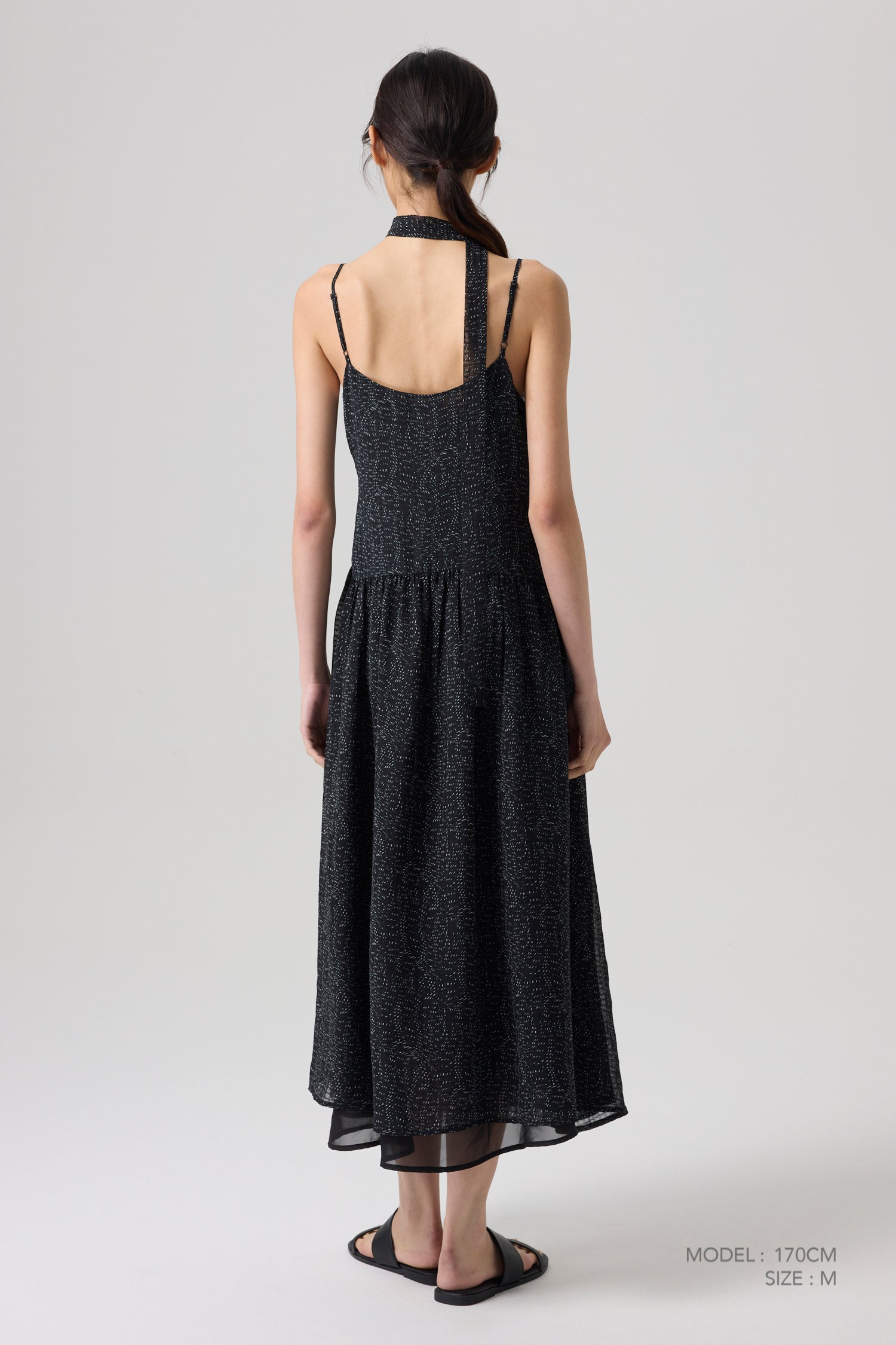 Speckled Spaghetti Dress - Black Specks