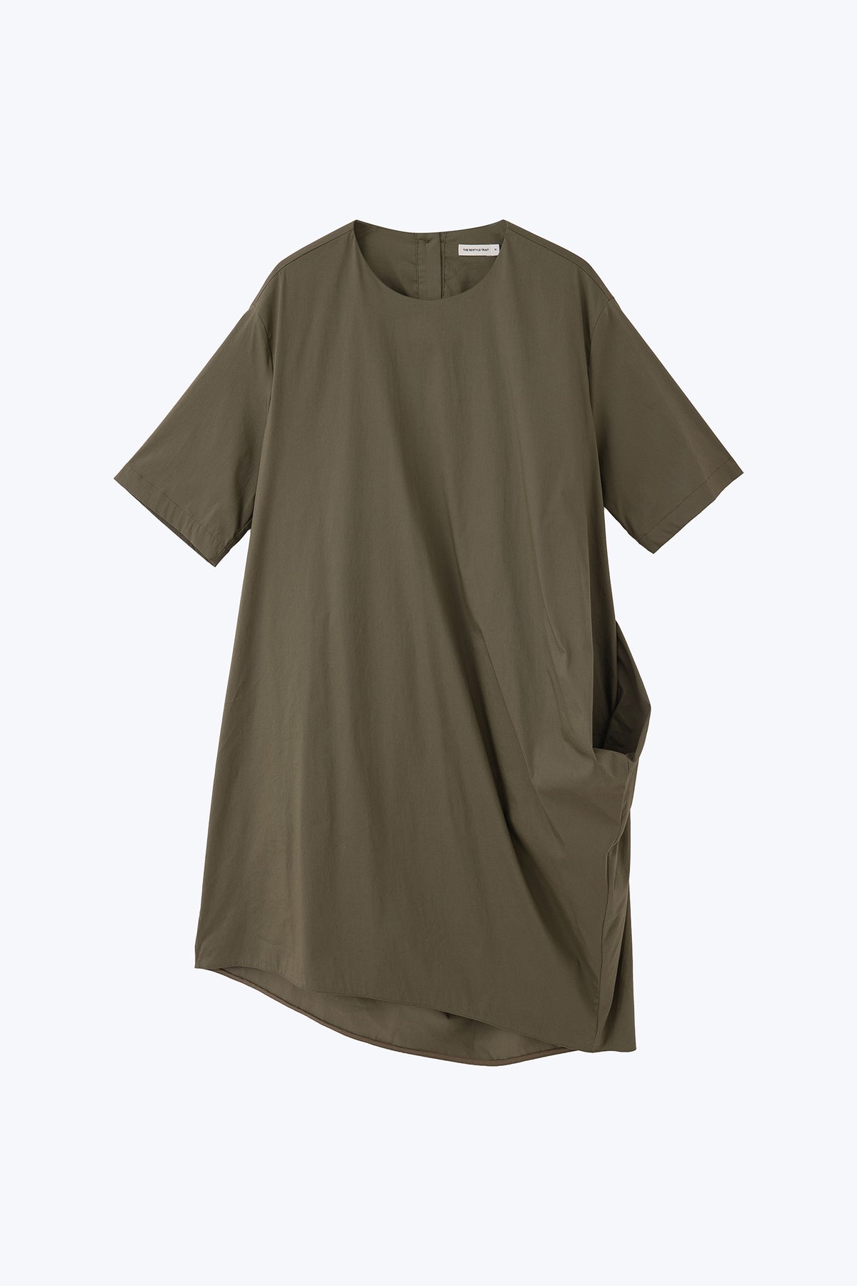 Asymmetric Drape Dress - Army Green