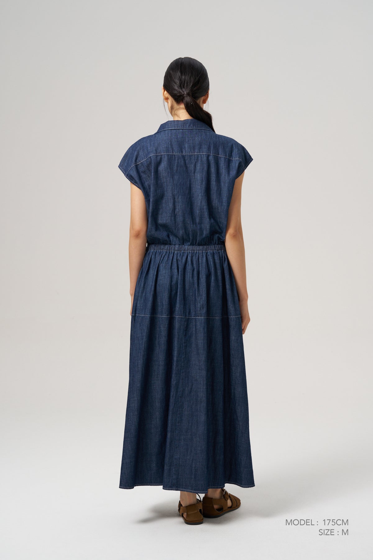 Drawcord Dress - Dark Denim