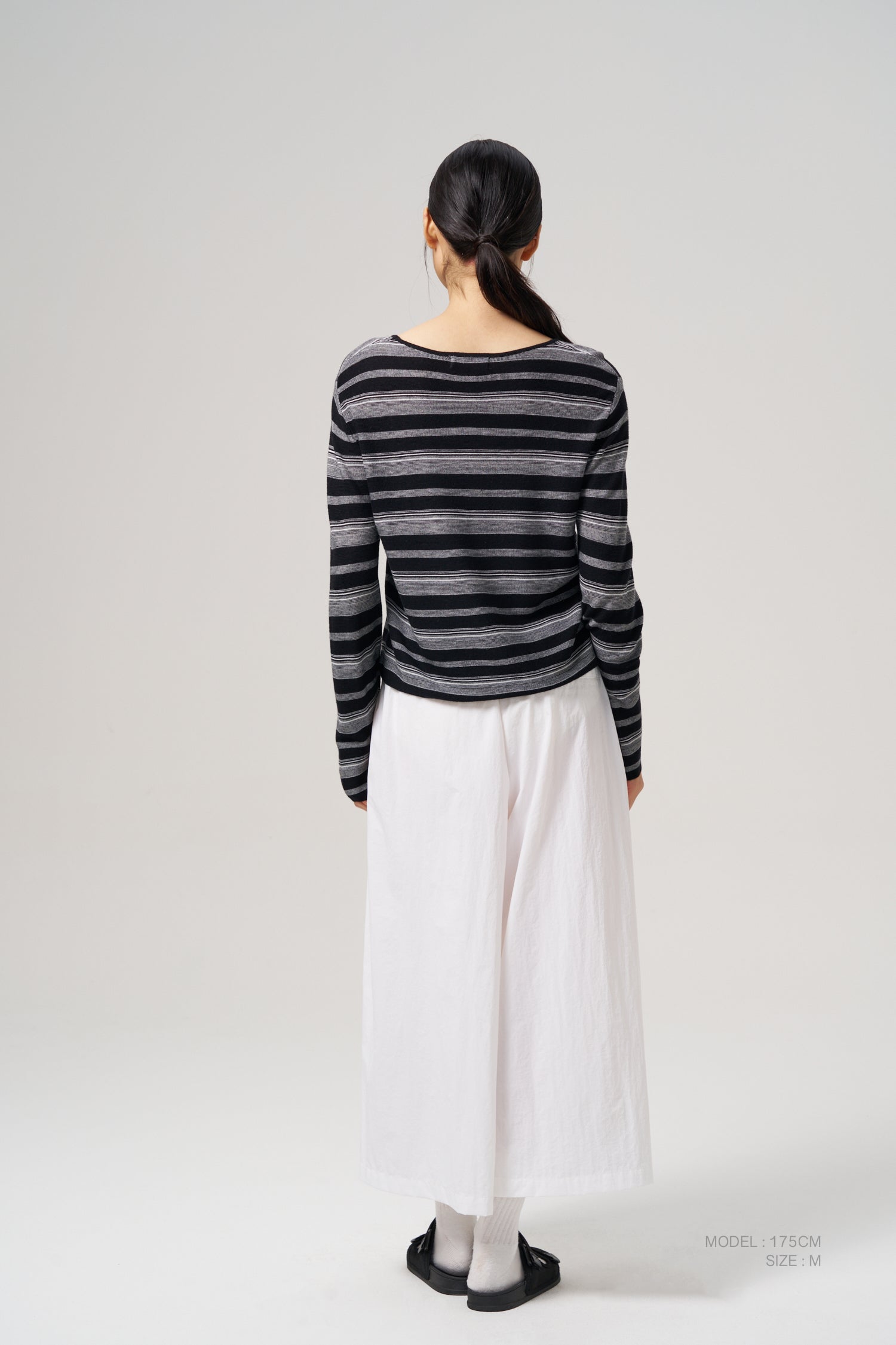 Knitted Striped Long Sleeve - Black