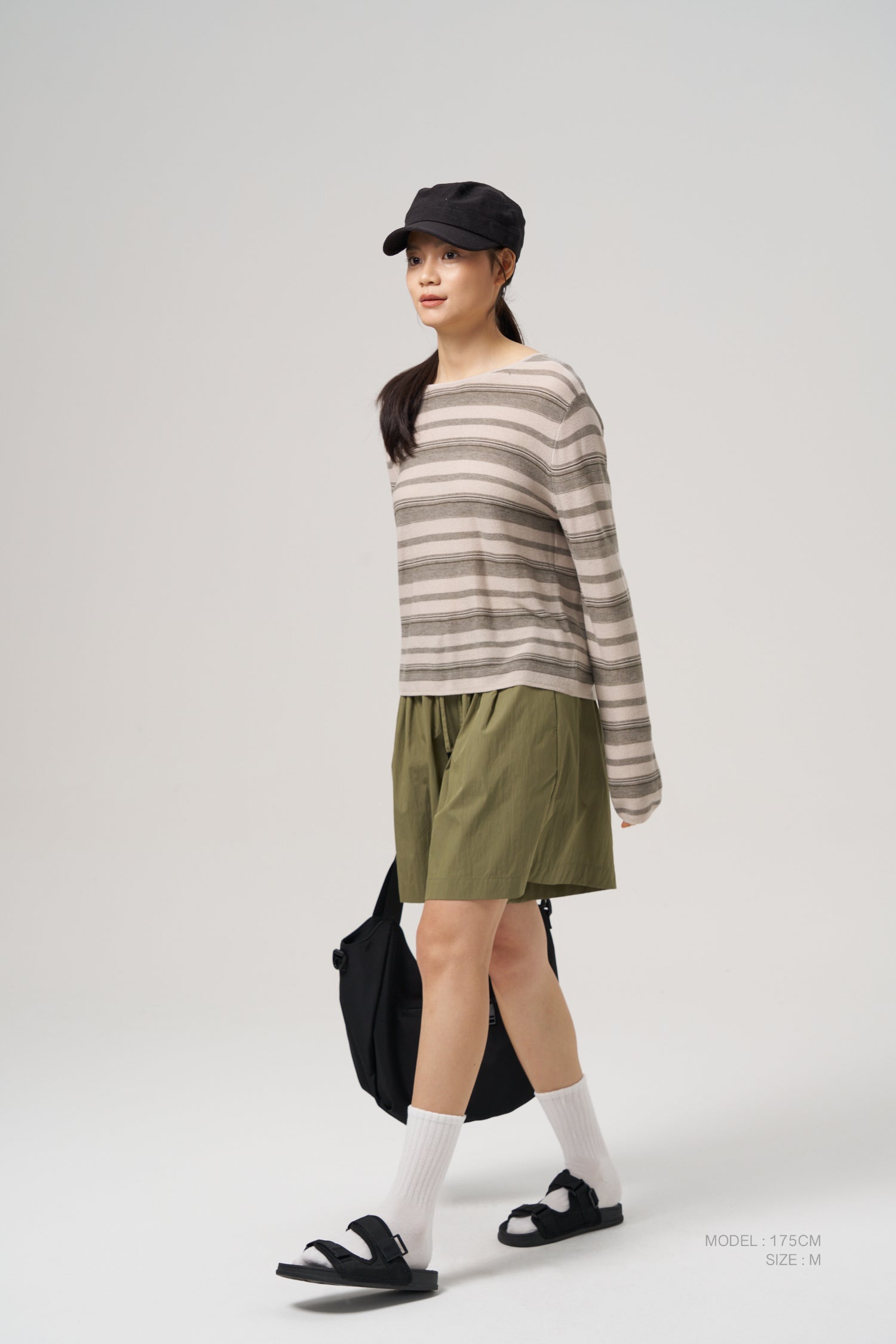 Knitted Striped Long Sleeve - Sand