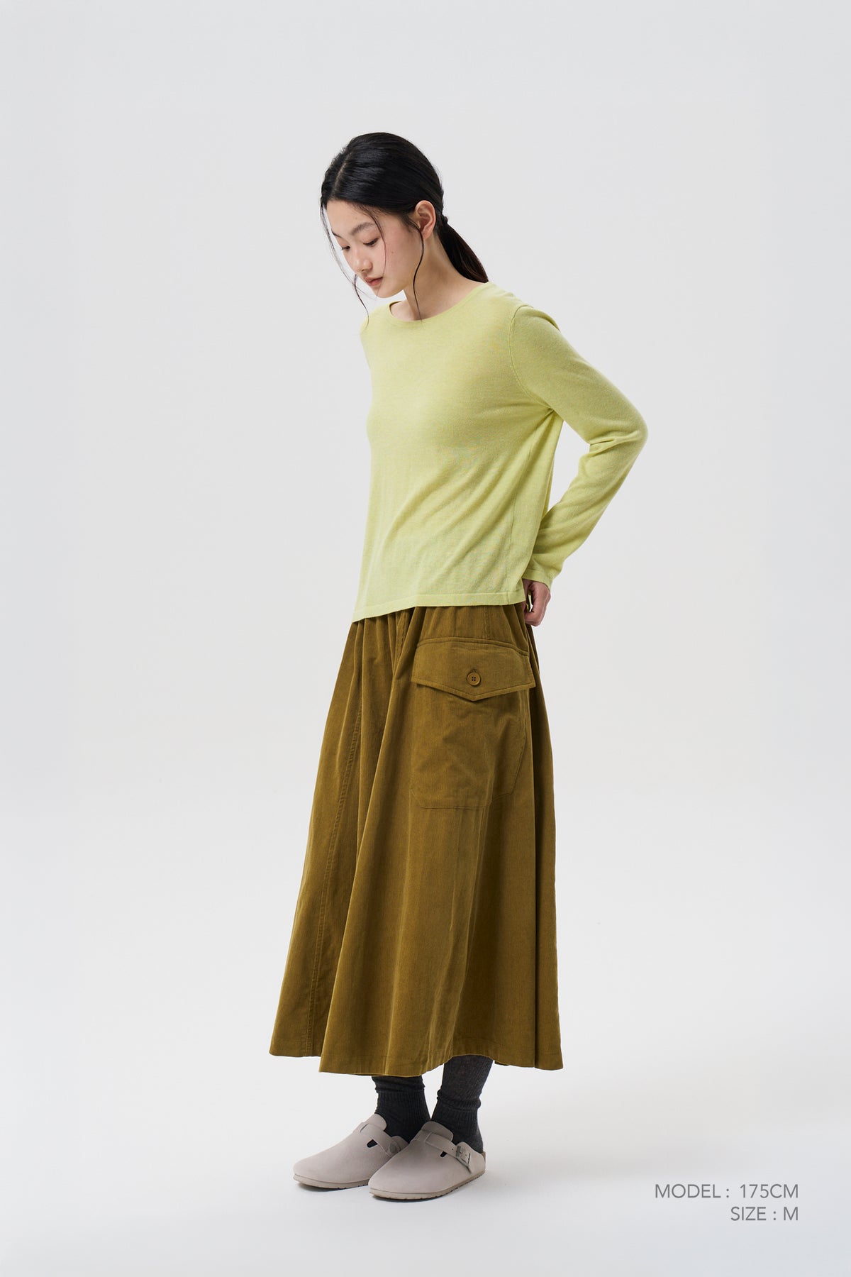 Knitted Long Sleeve Sweater - Bright Yellow