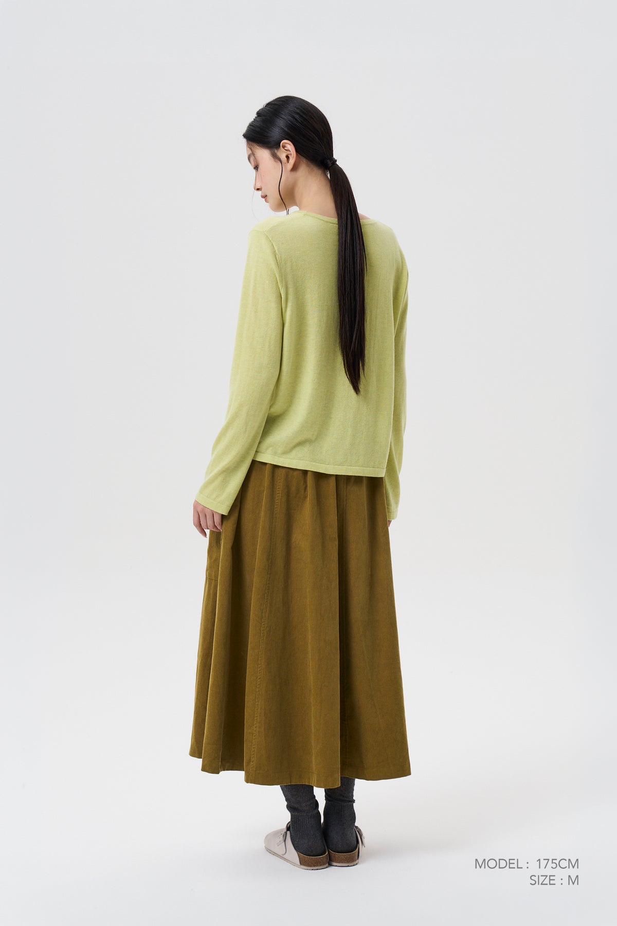 Knitted Long Sleeve Sweater - Bright Yellow