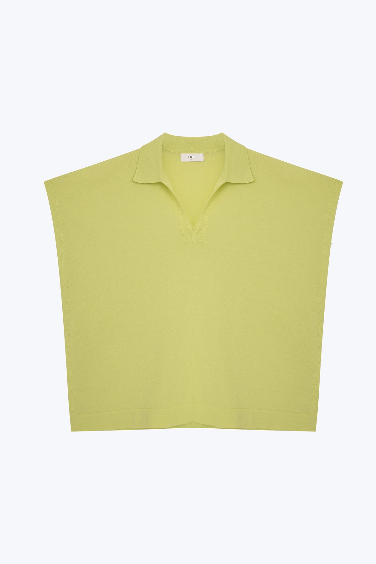 Knitted Polo Top - Chartreuse