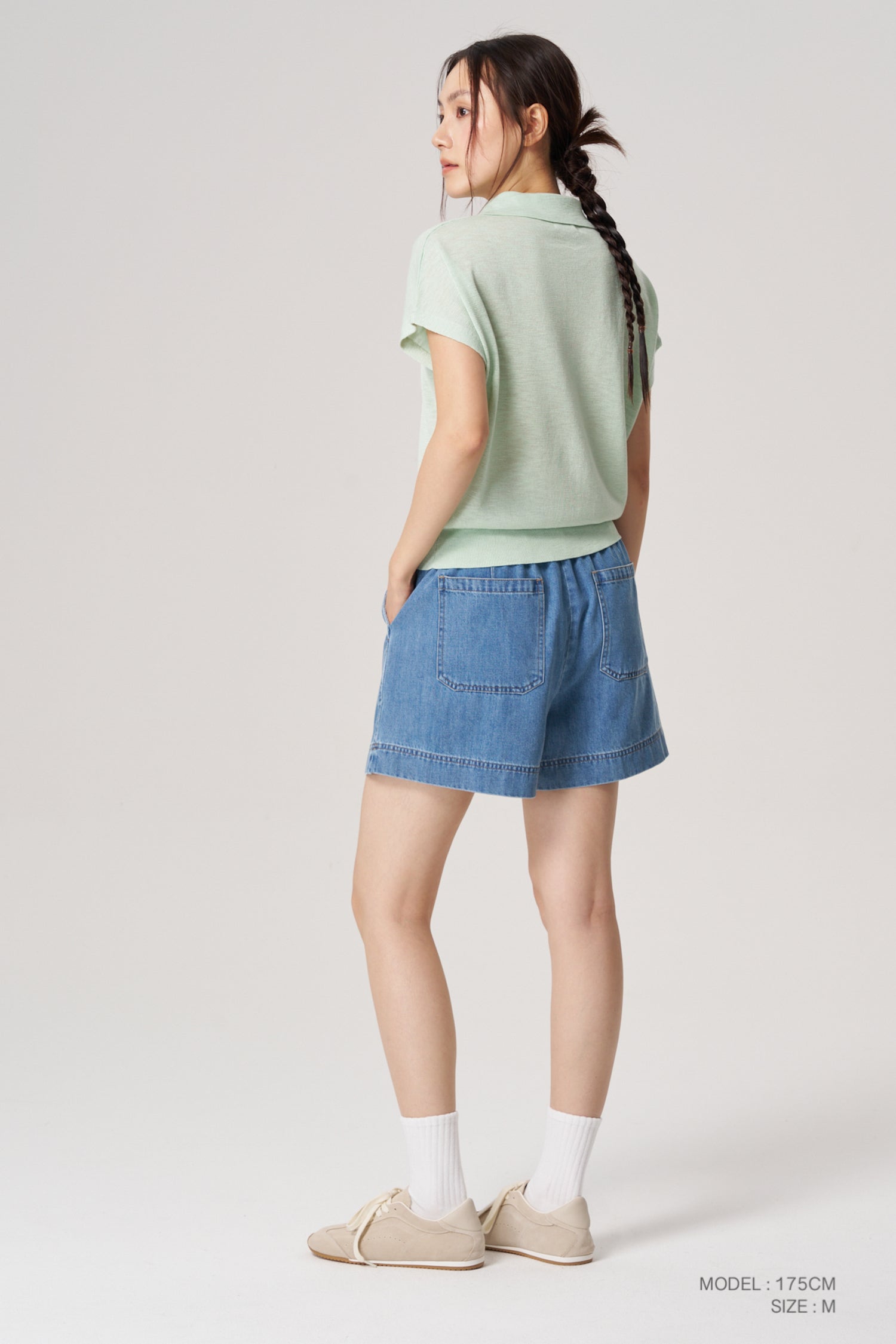 Knitted Polo Tee - Mint