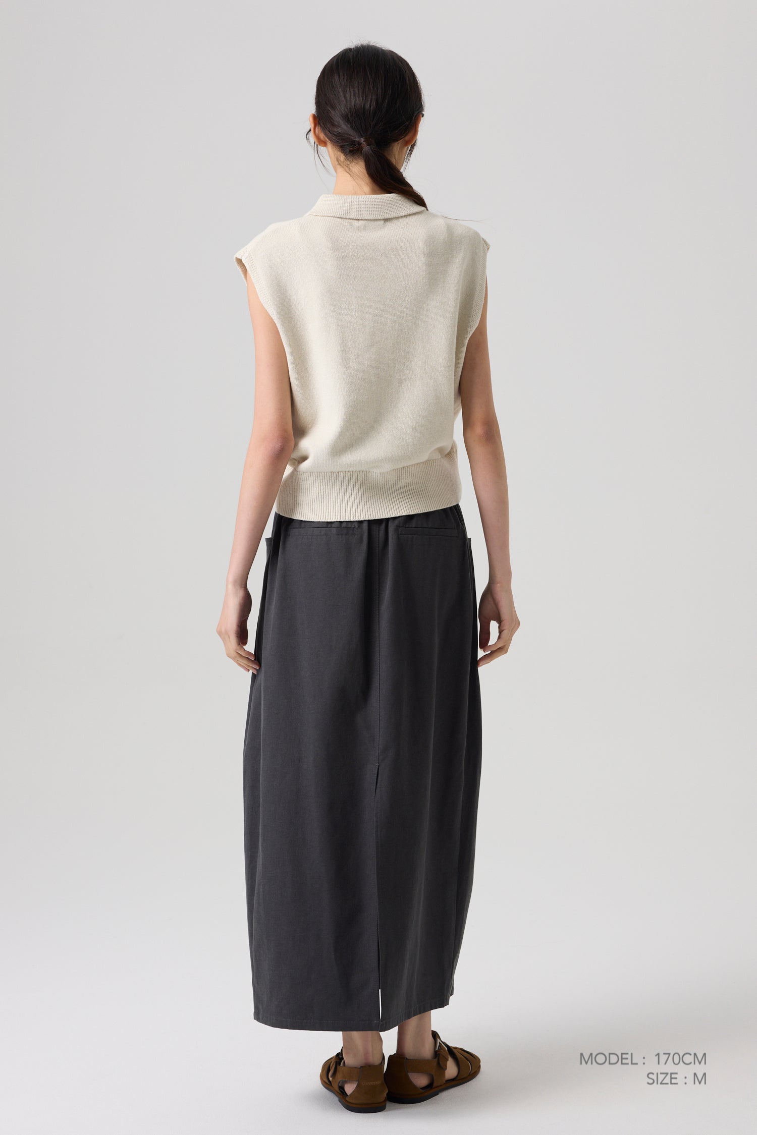 Knitted Button Front Top - Ecru