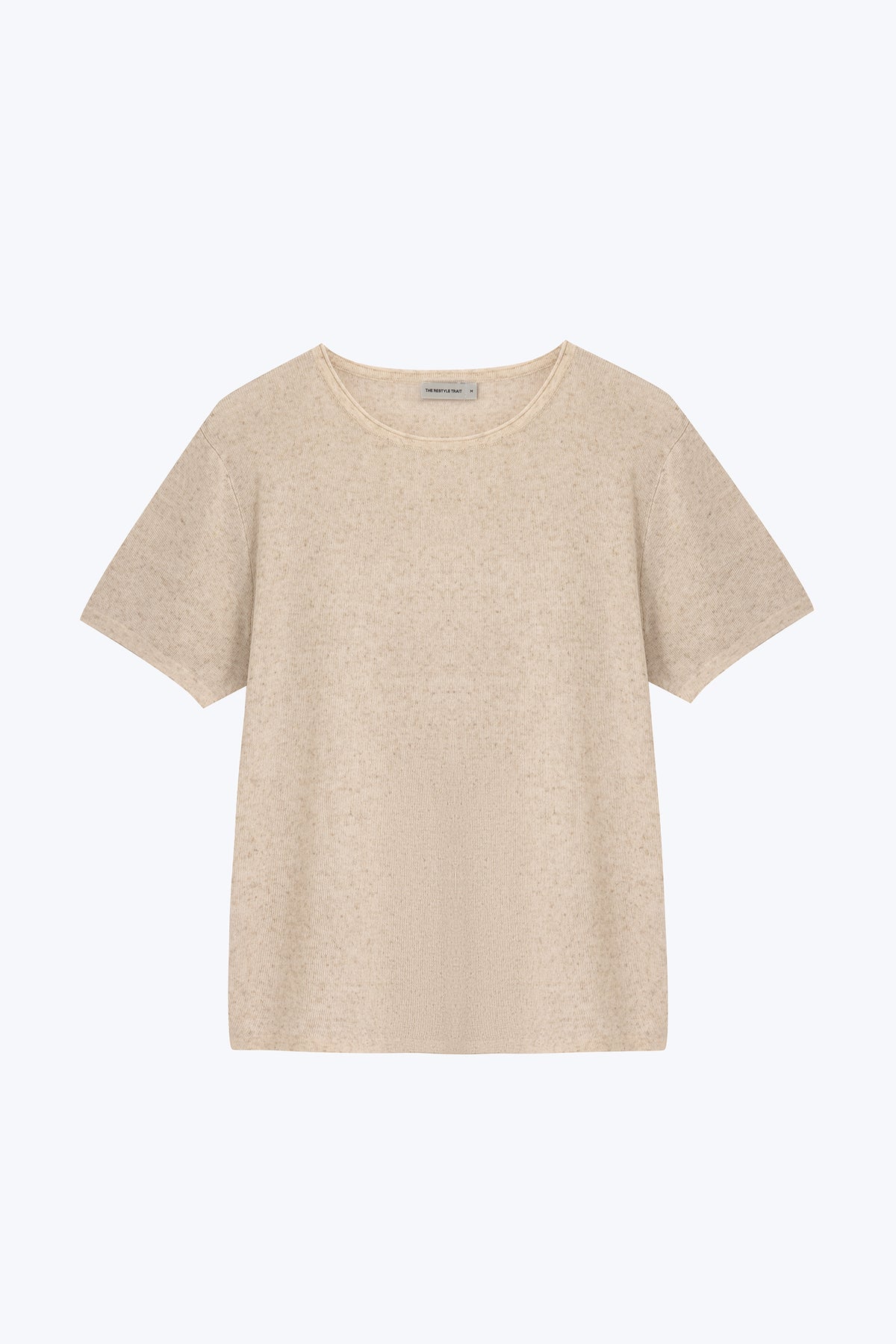 Knitted Short Sleeve Top - Ecru