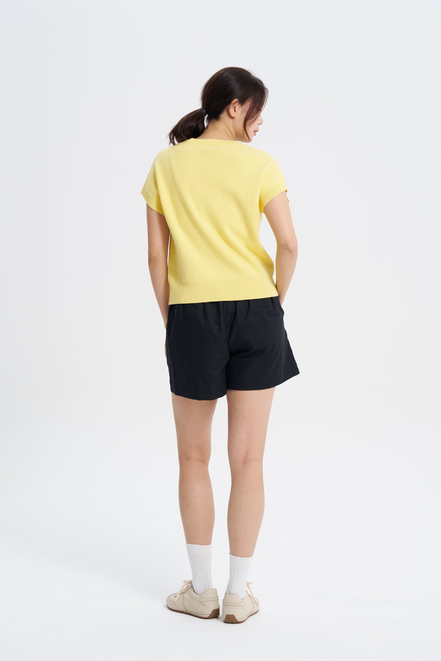 Knitted Floral Top - Canary