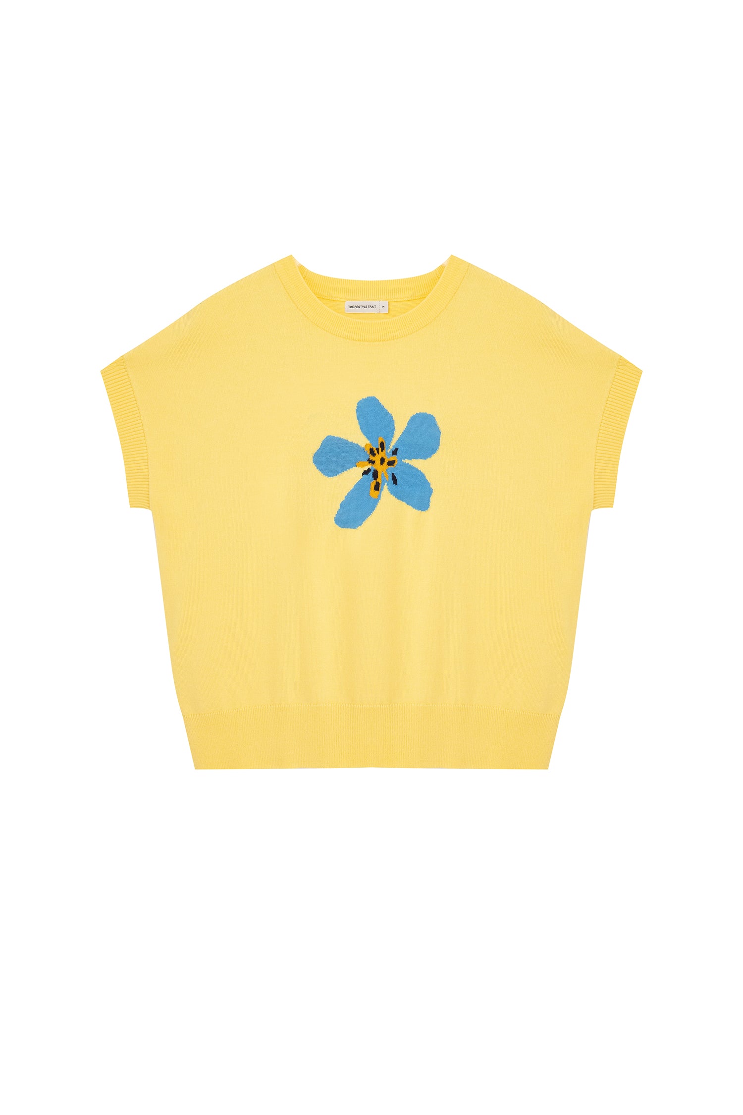 Knitted Floral Top - Canary