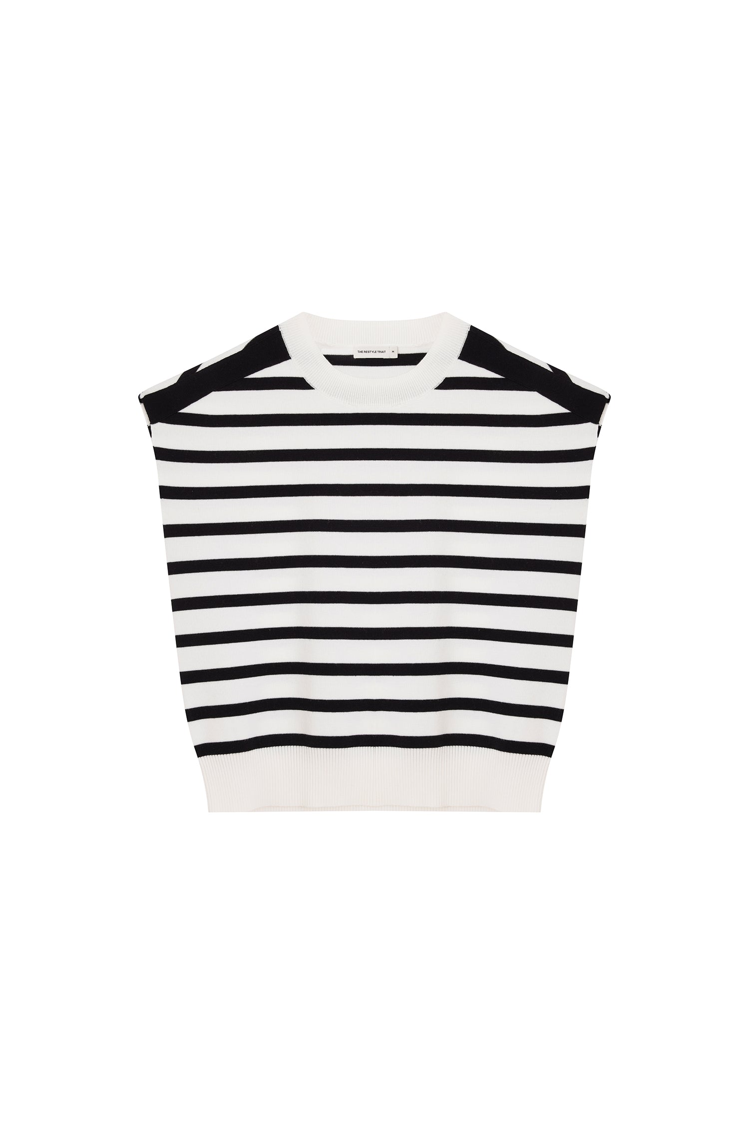Knitted Striped Top - Cream