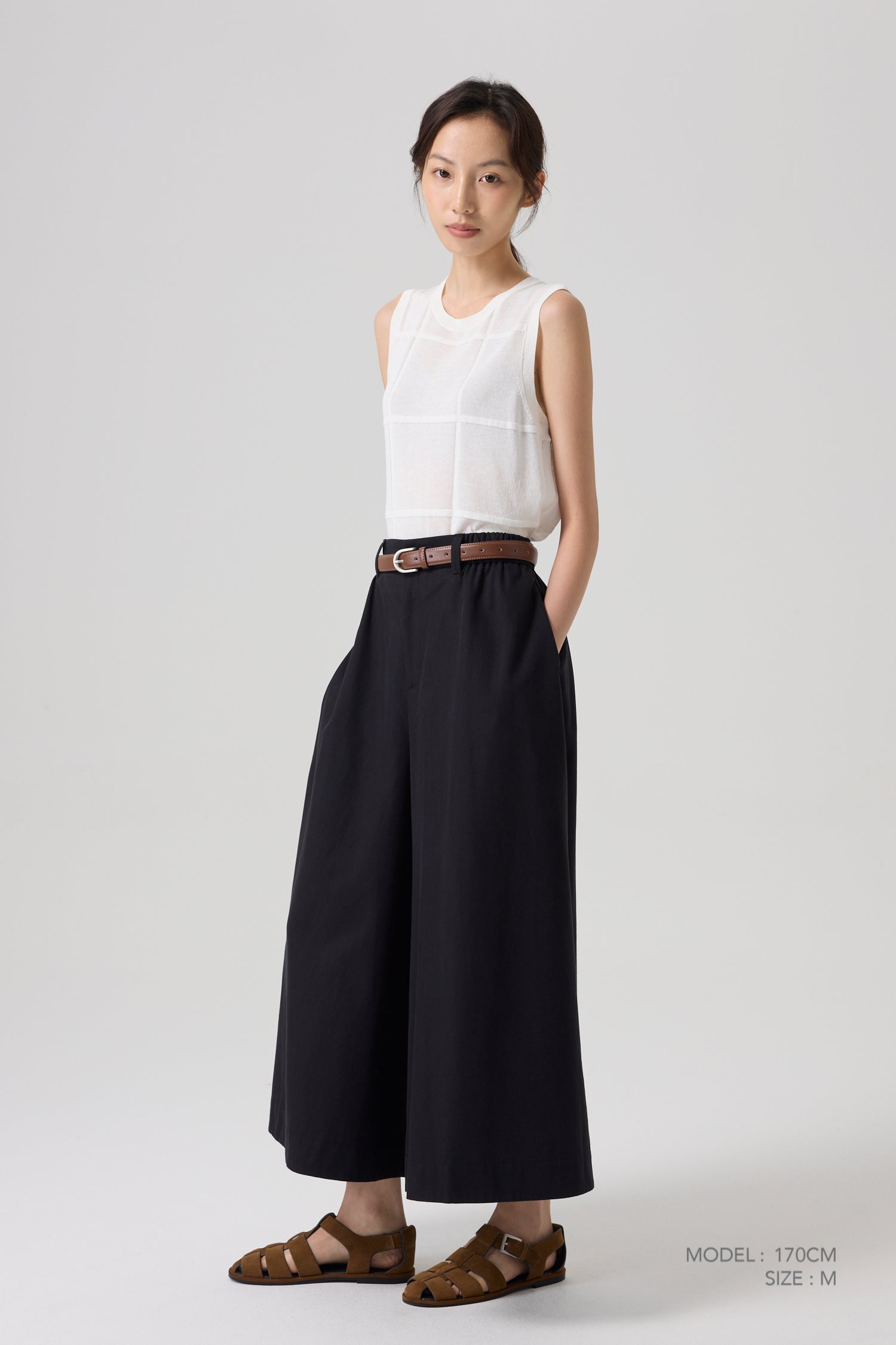 Knitted Grid Top - Cream