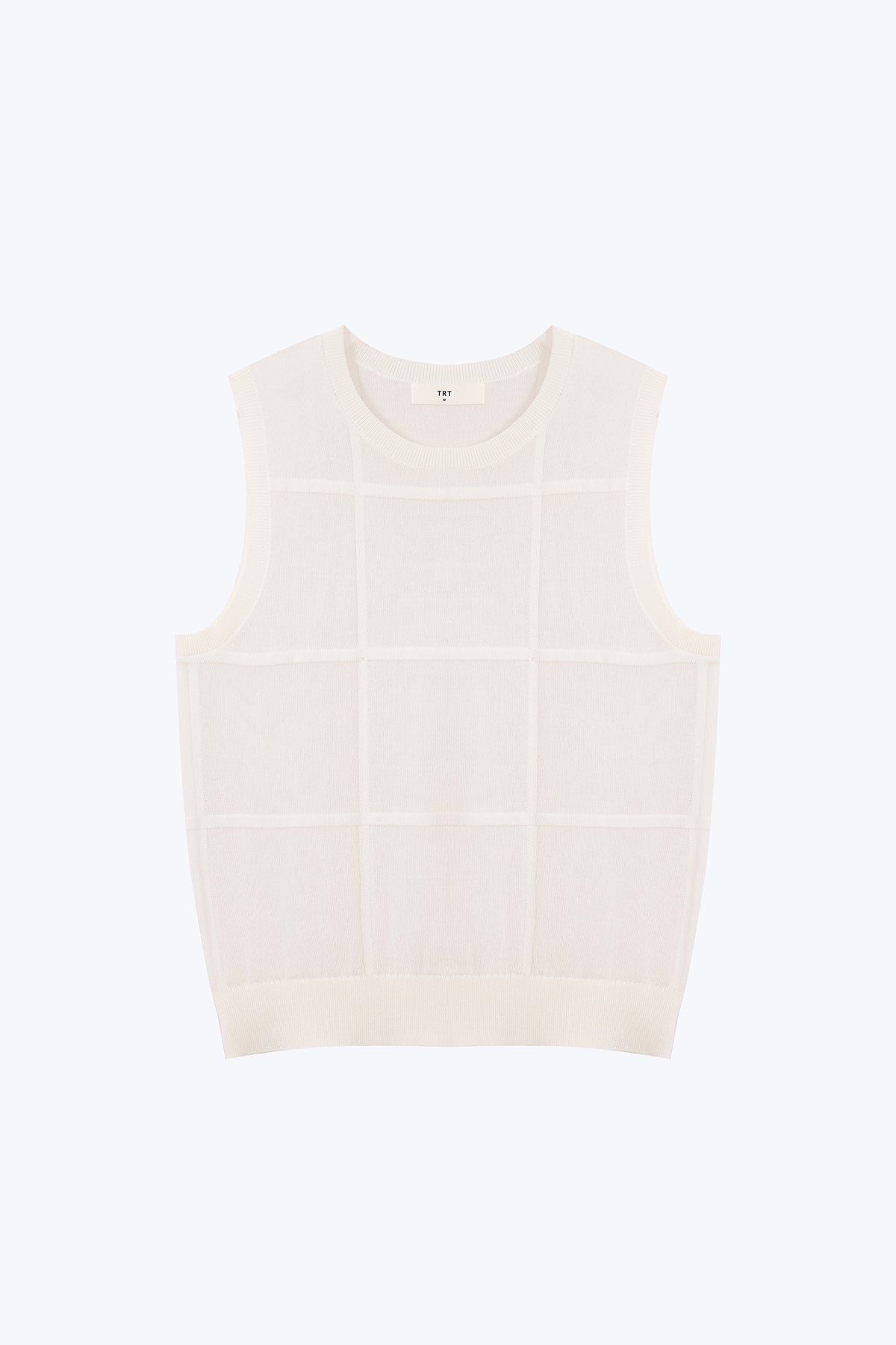 Knitted Grid Top - Cream