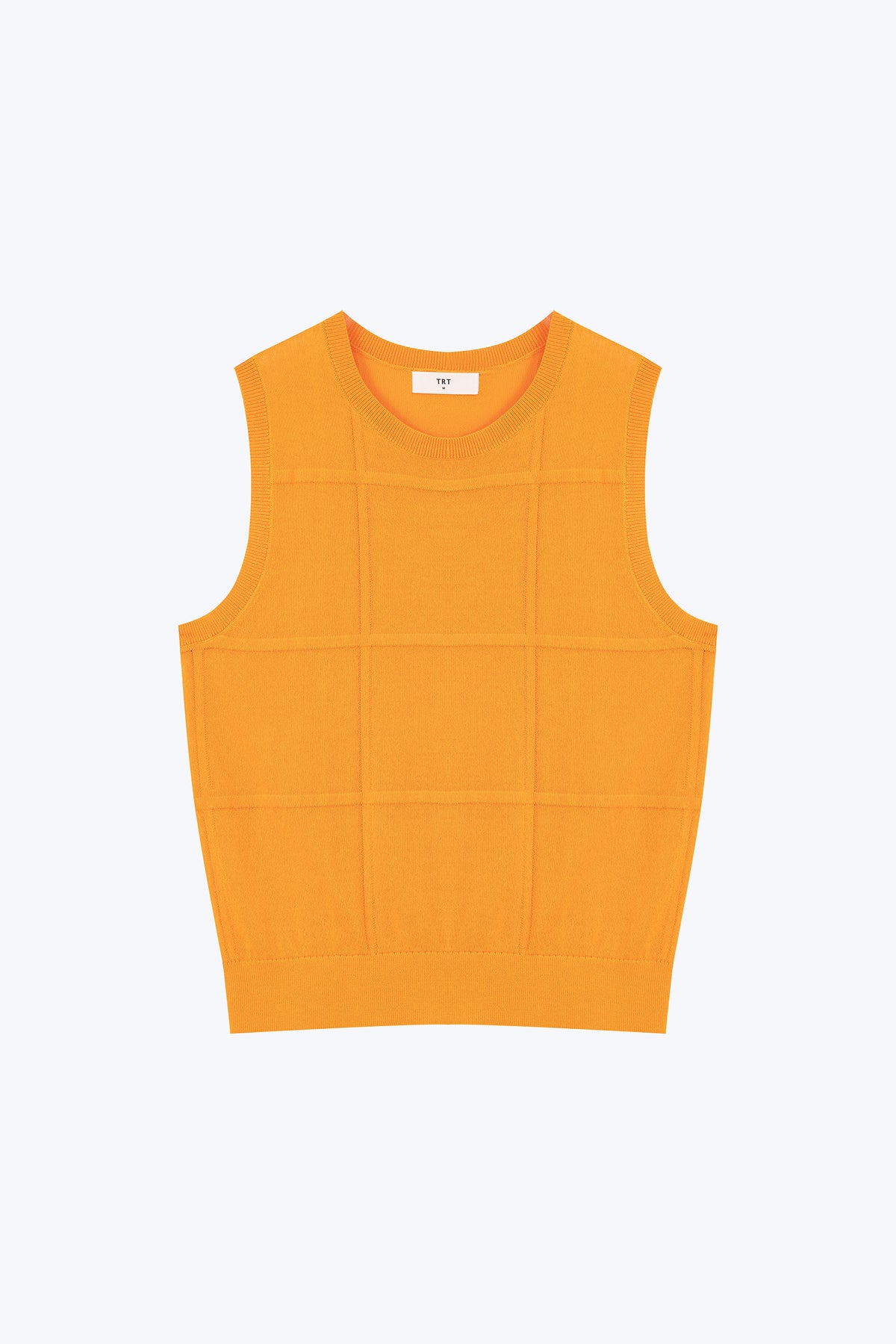 Knitted Grid Top - Orange