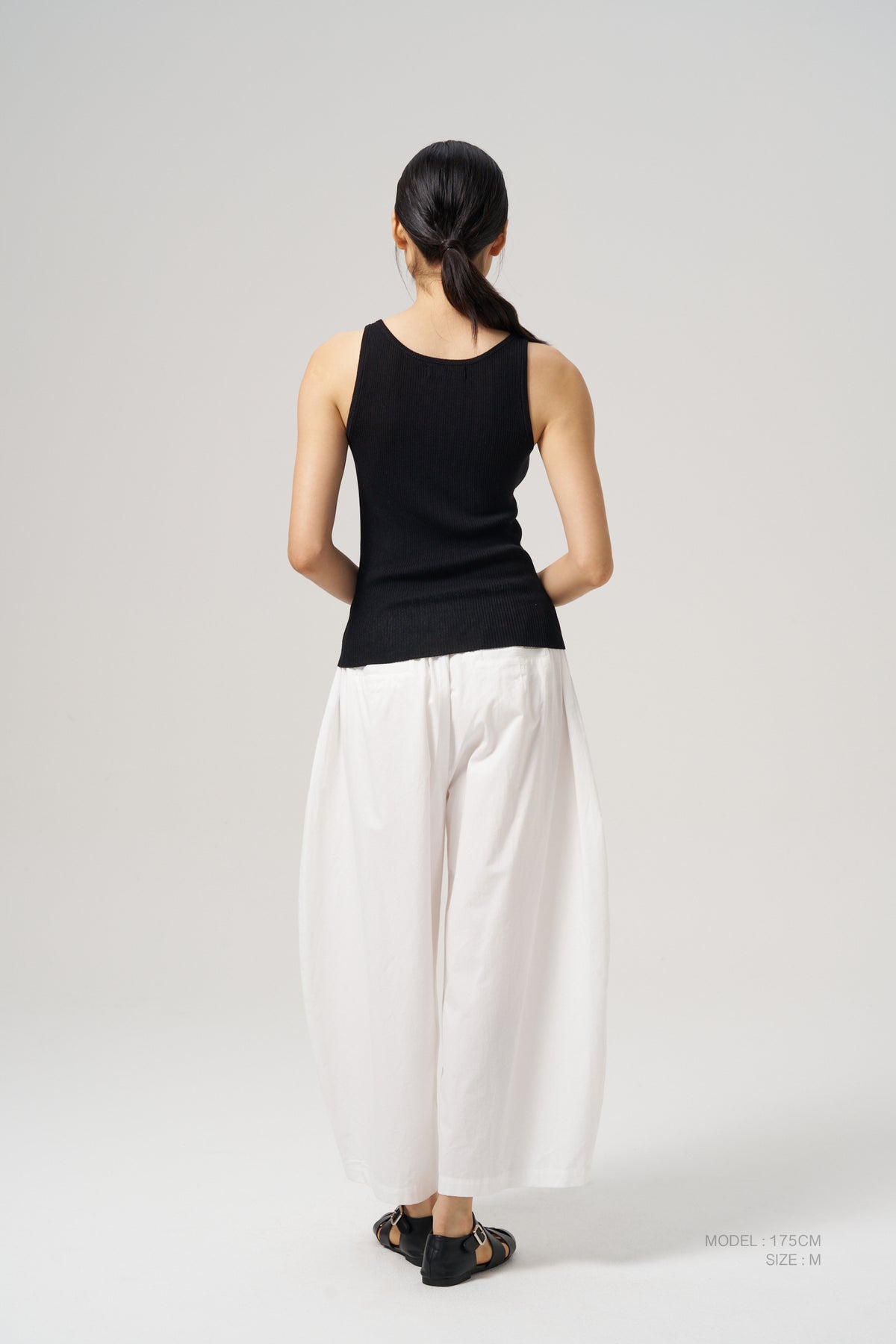 Knitted Ribbed Camisole - Black