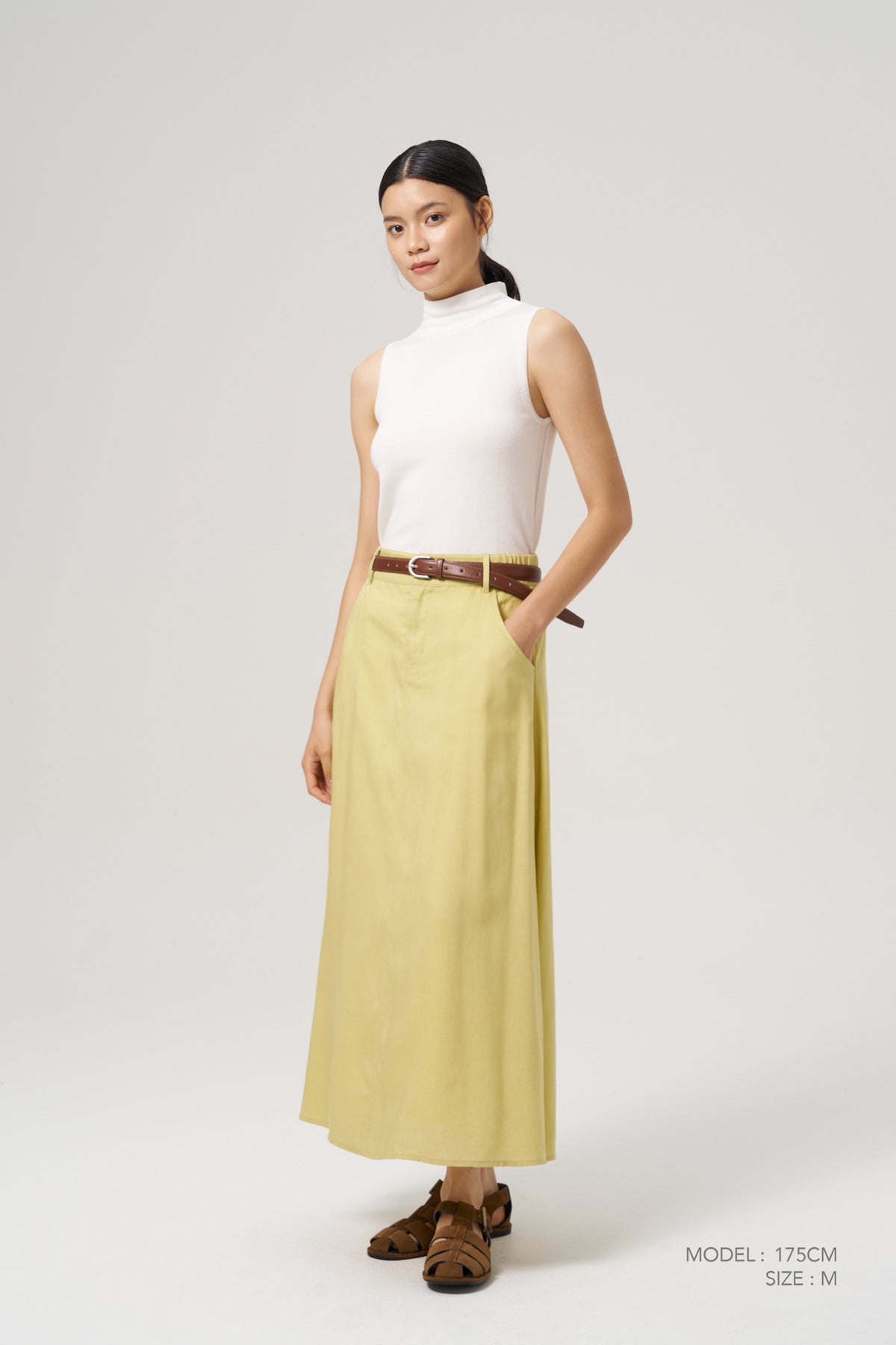 Knitted Ribbed Collar Top - Cream