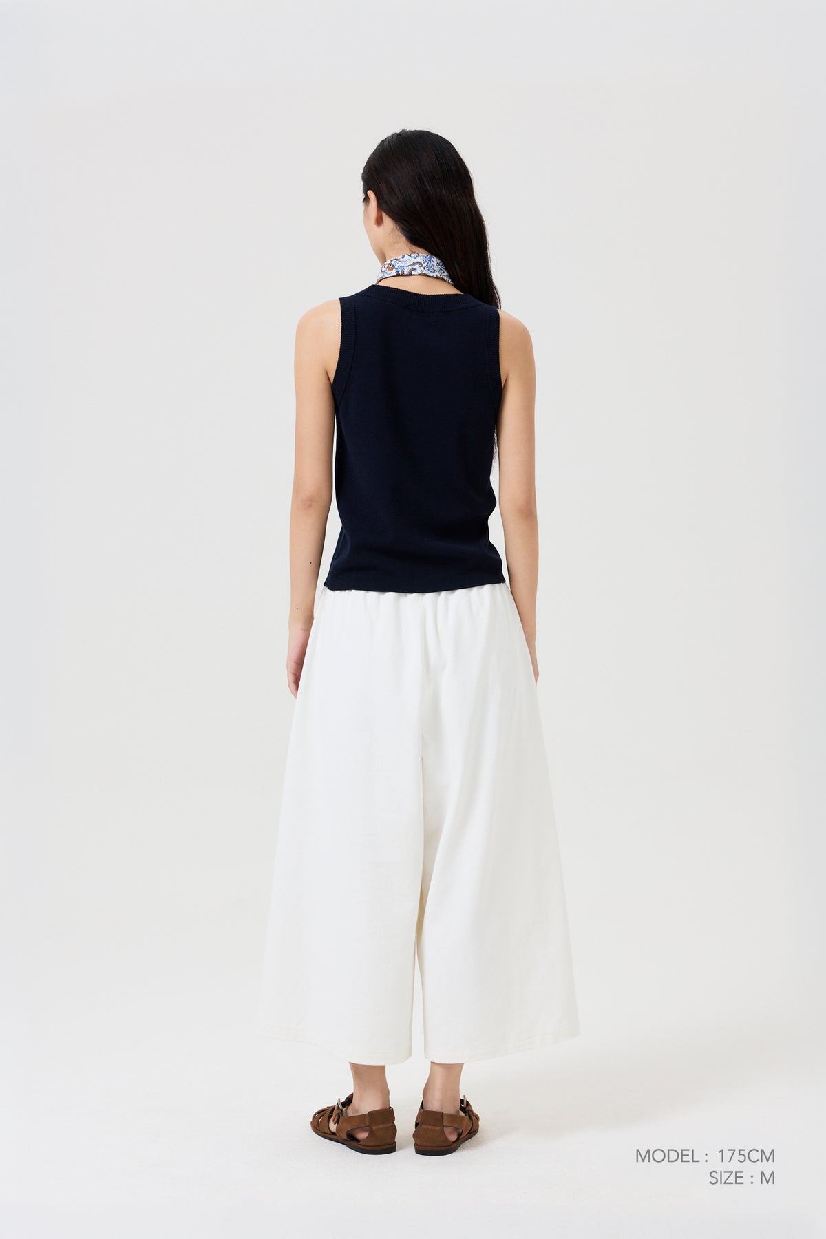 Knitted Racerback Top - Navy