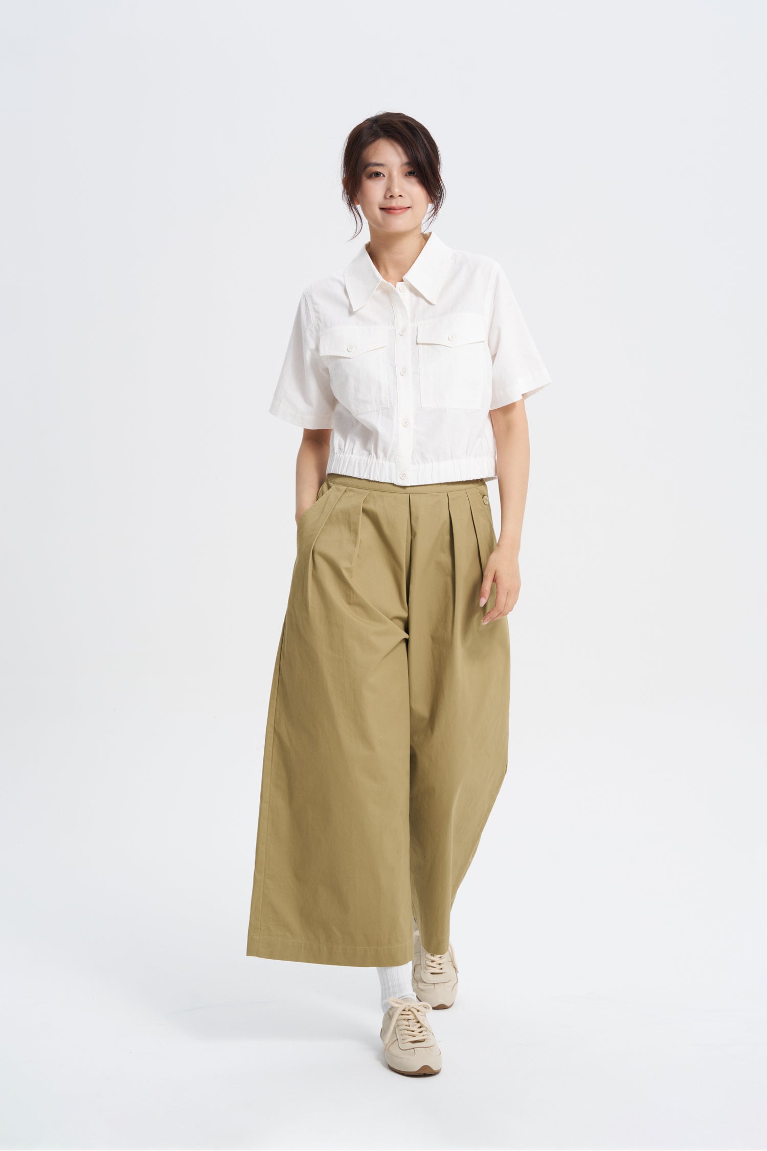 Pleated Trousers - Khaki