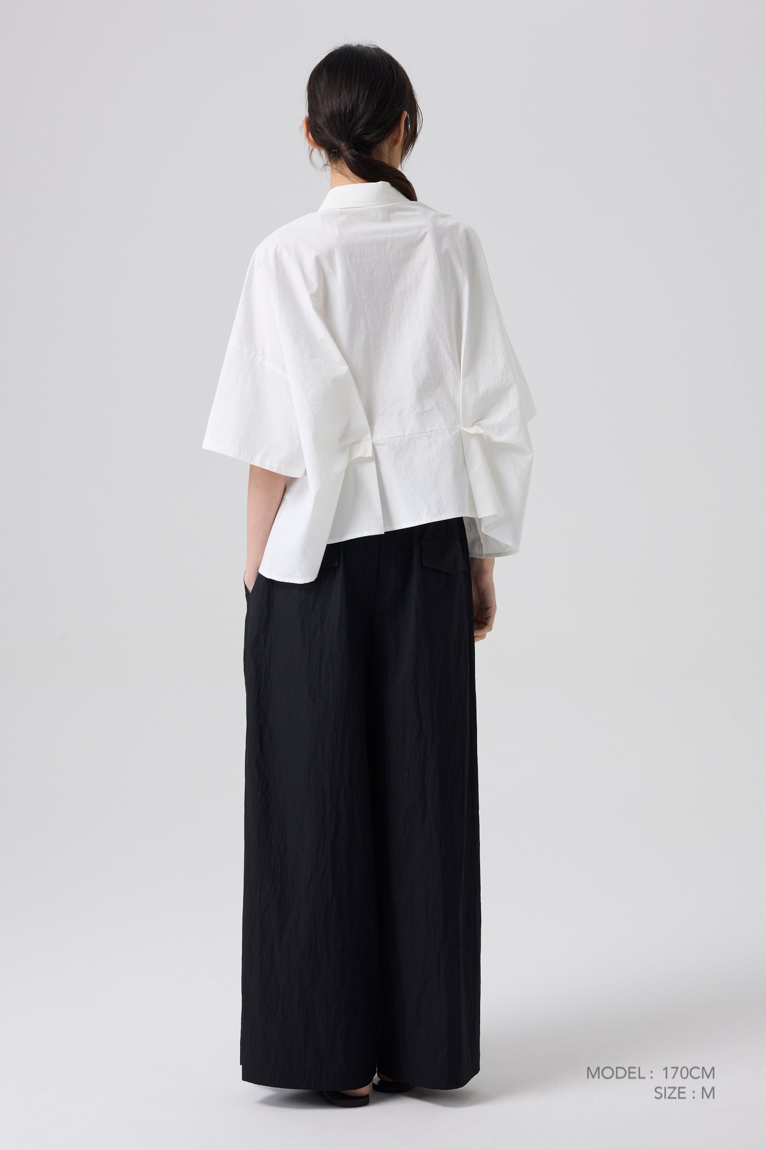 Double Waistband Trousers - Black