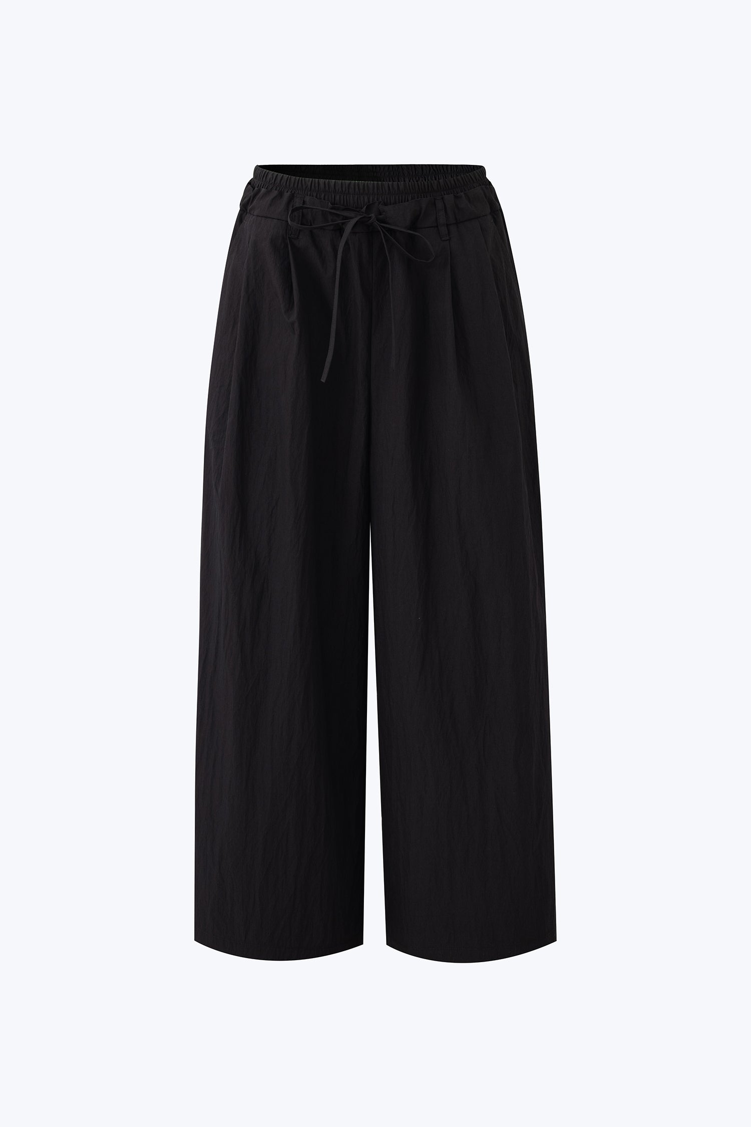 Double Waistband Trousers - Black