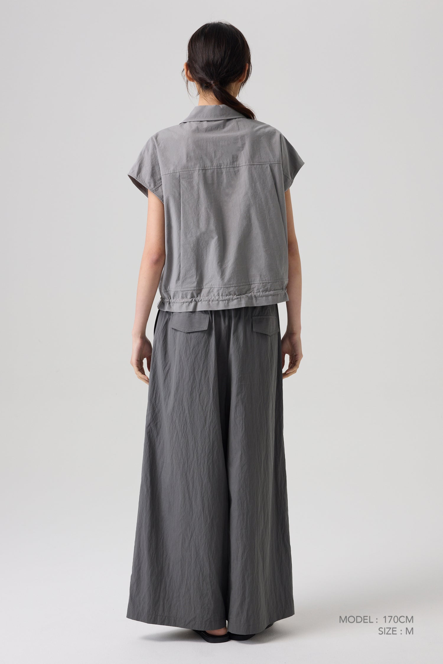 Double Waistband Trousers - Charcoal