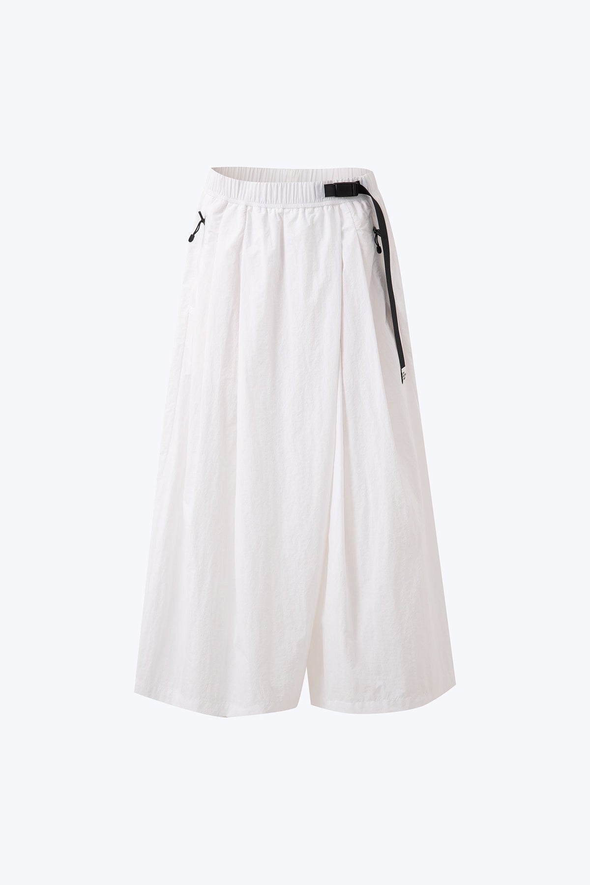 Pleated Overlap Trousers - Cream